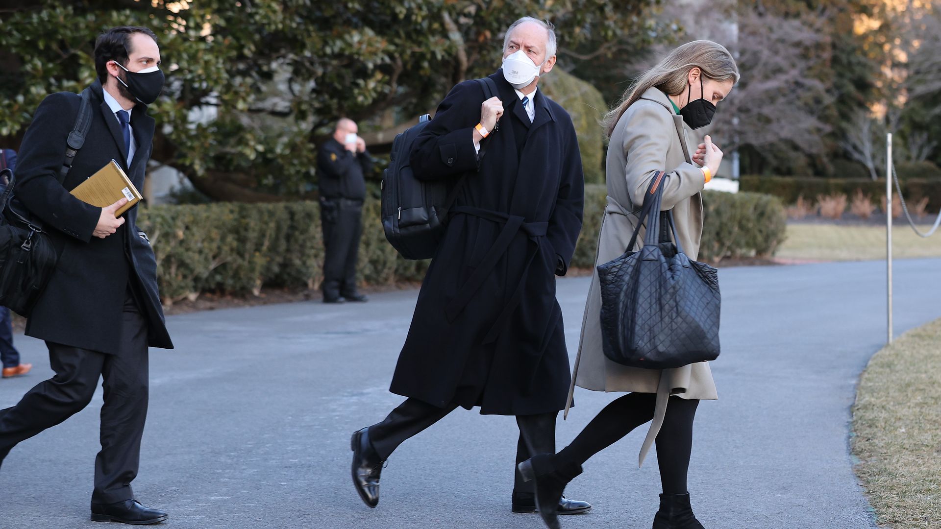 White House aide Steve Ricchetti is seen walking to Marine One.