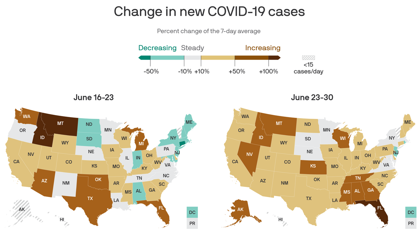 Coronavirus cases flat or growing in 48 states