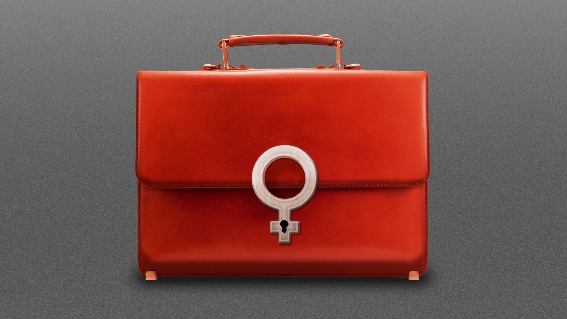 Illustration of a briefcase with the lock in the shape of the female symbol