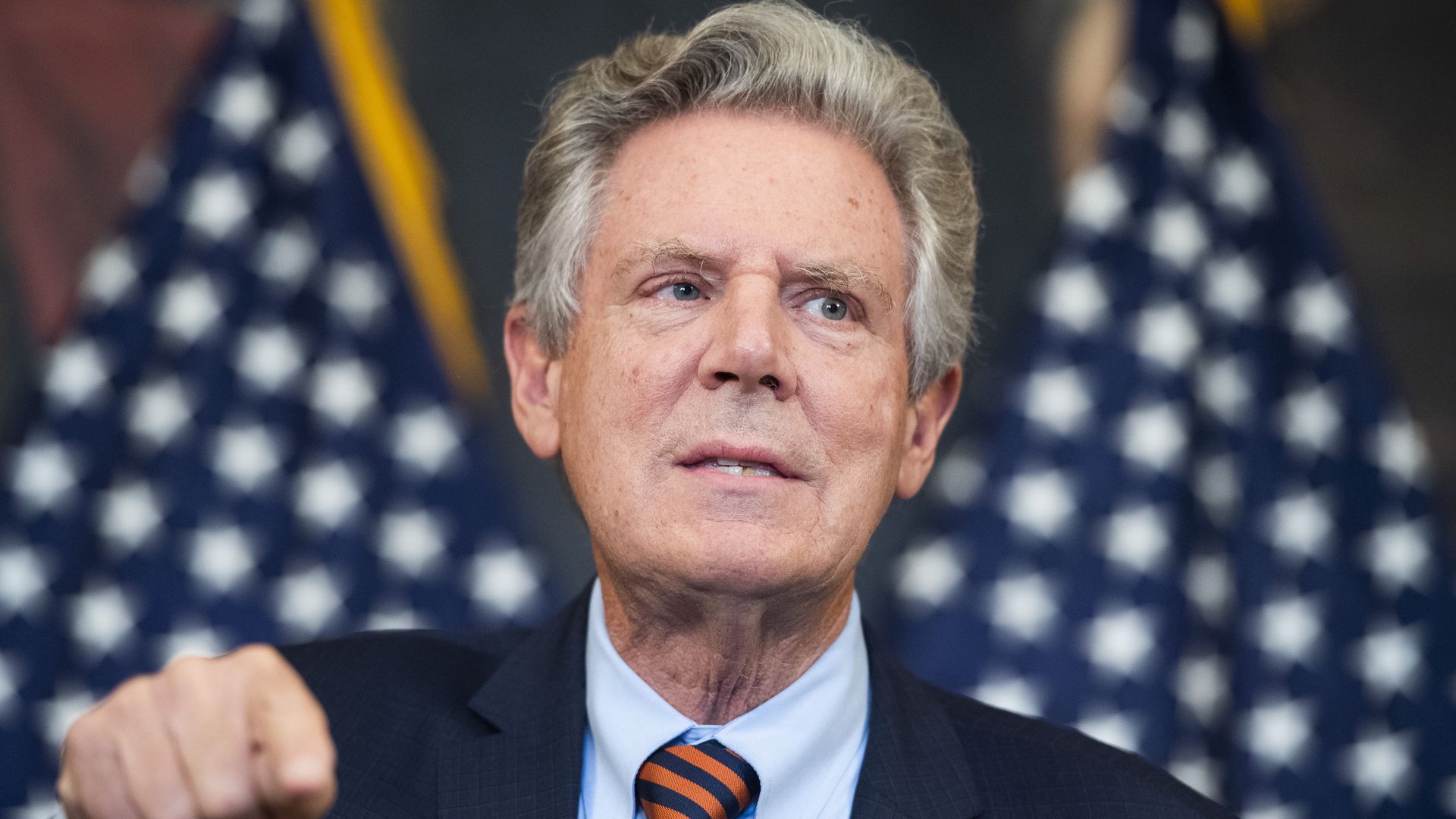 A photo of Rep. Frank Pallone (D-NJ) in front of an American flag.