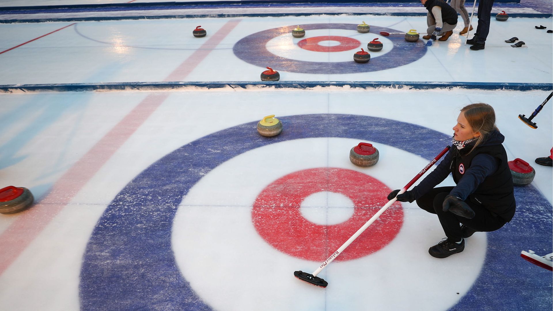 Participants during a curling tournament
