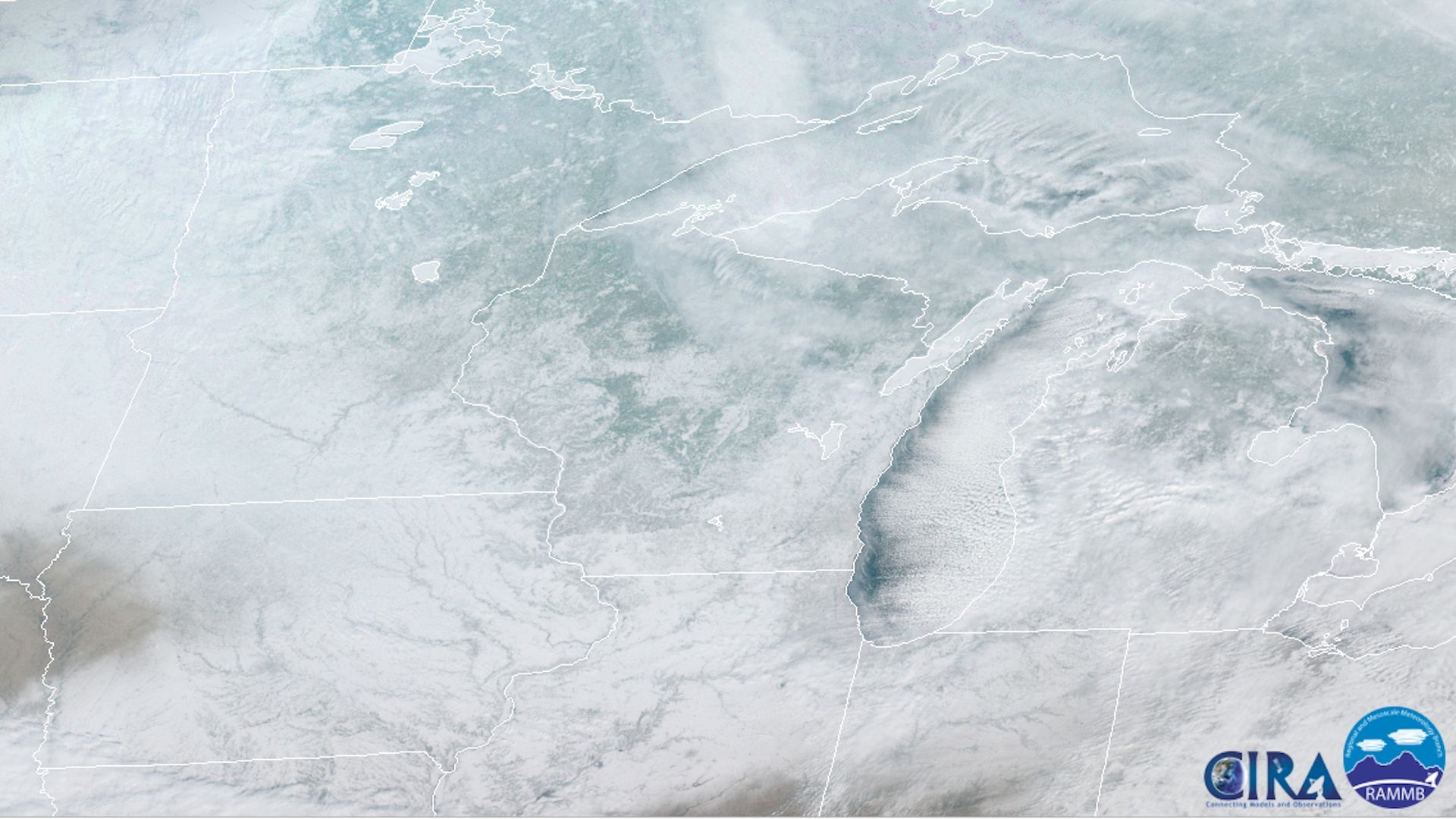The frozen Midwest as seen from space.