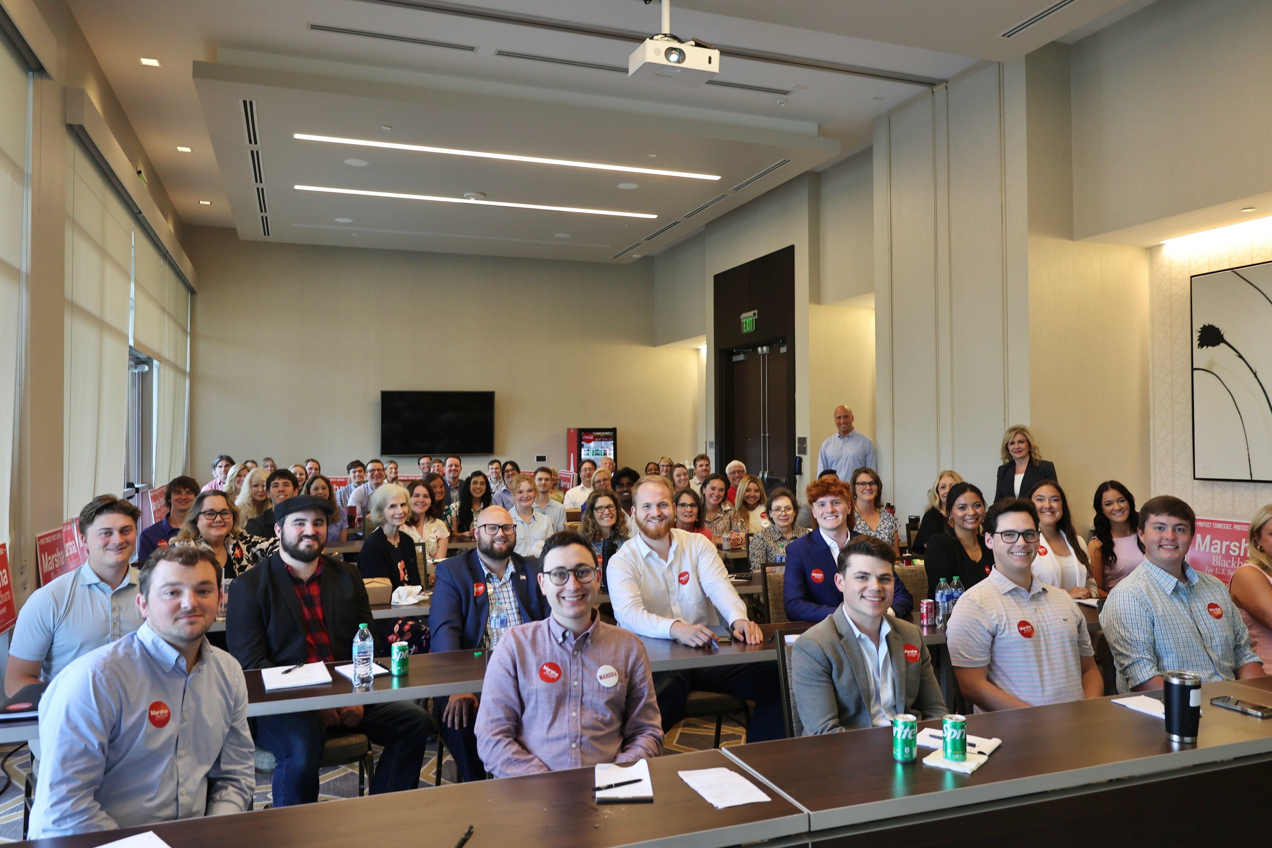 Students at Sen. Blackburn's campaign college.