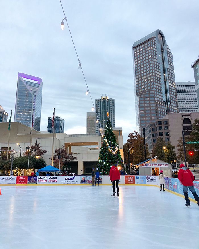 ice skating rink in uptown charlotte holiday on ice