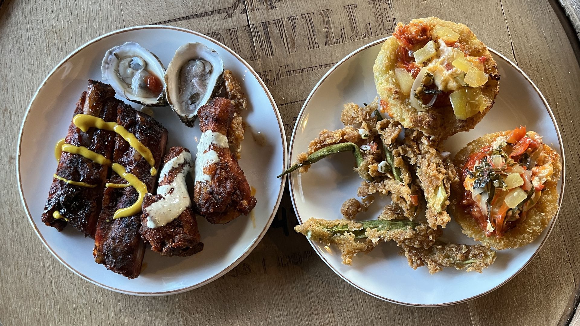 Photo of barbeque on a plate on a table