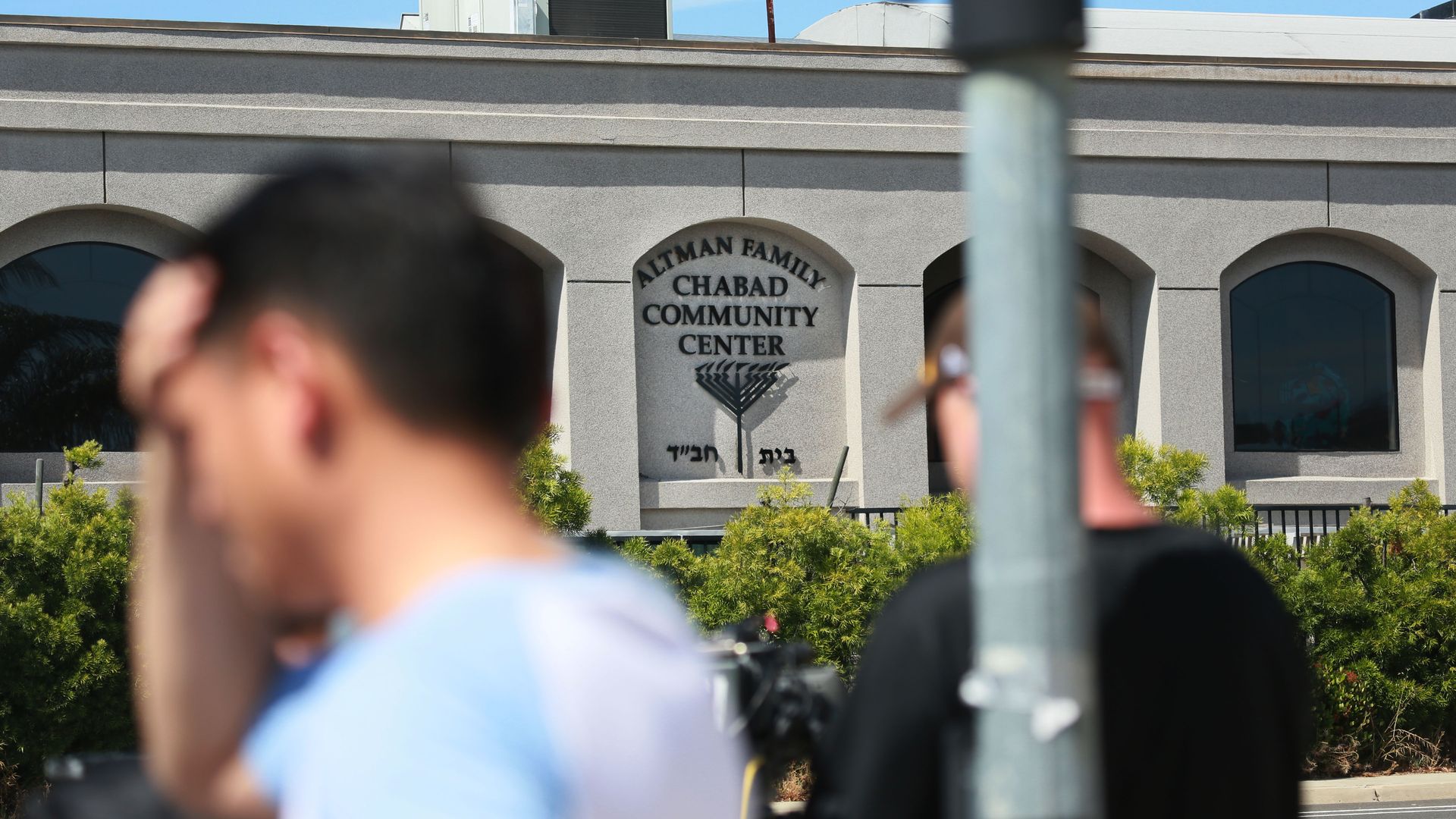 Photo of the exterior of the Chabad of Poway Synagogue on a sunny day
