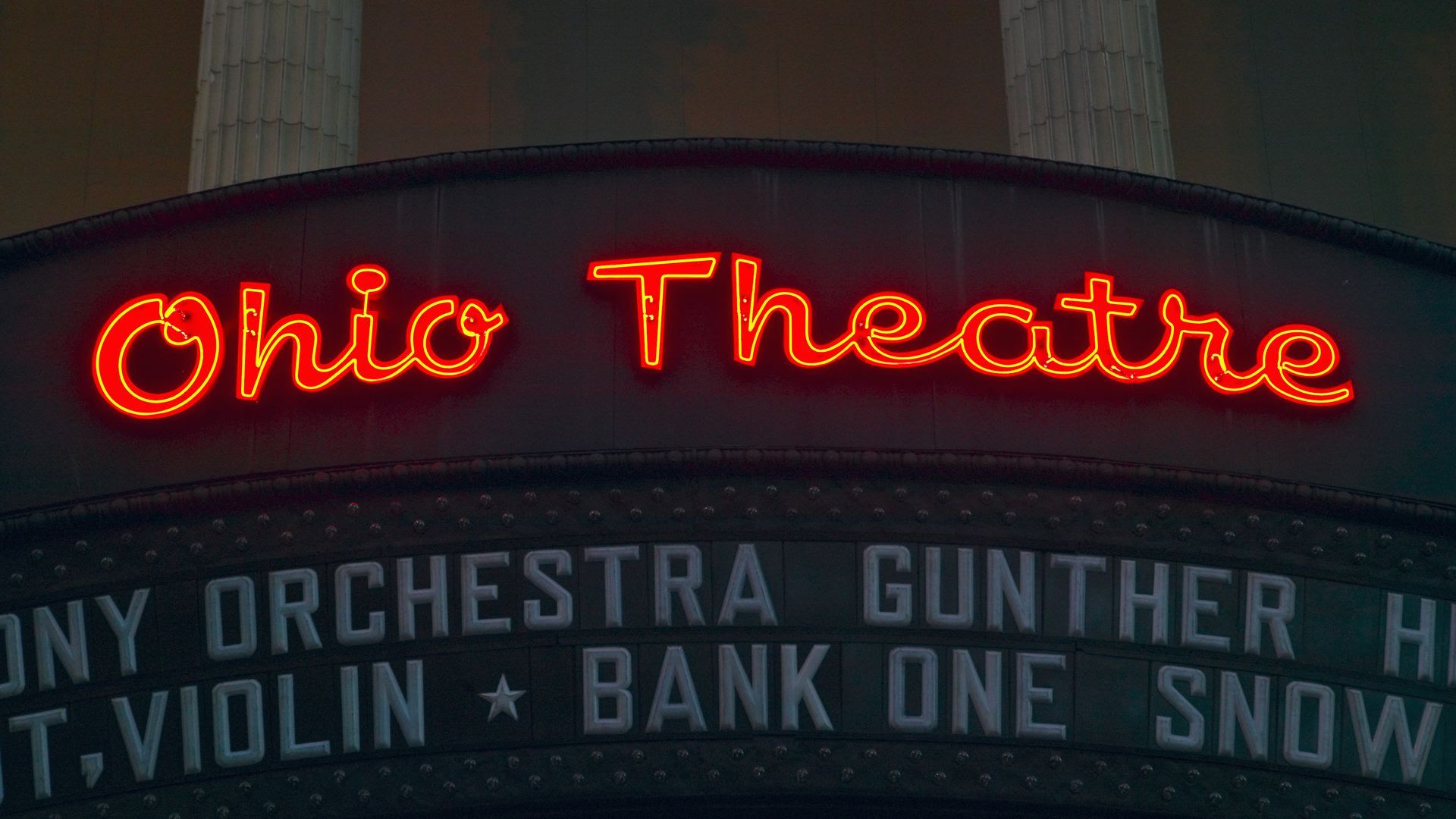 The Ohio Theatre marquee in Columbus.