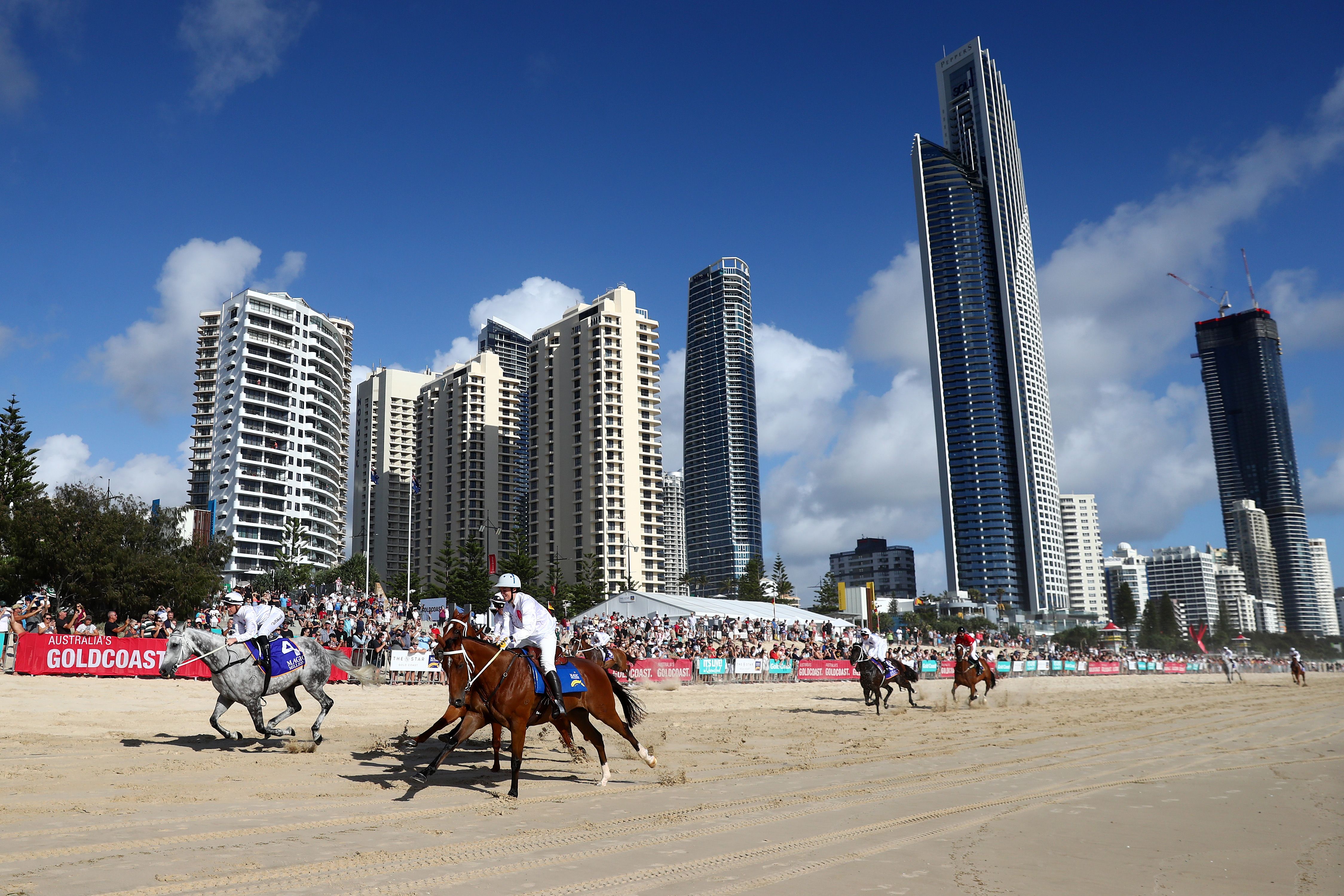 Horse race on the beach