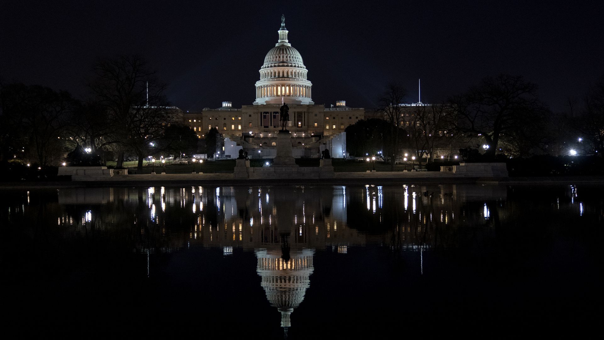 A mirror image of the Capitol tonight. 