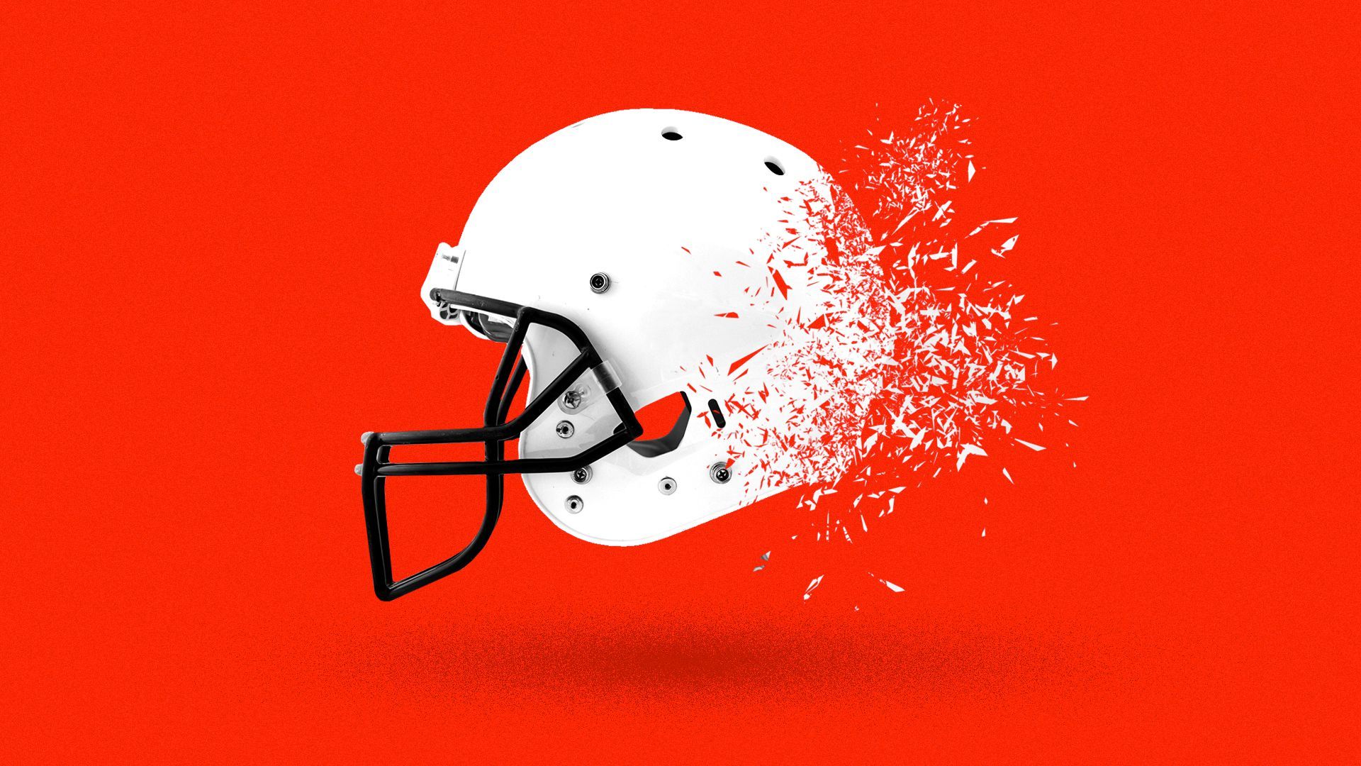 Illustration of a helmet shattering