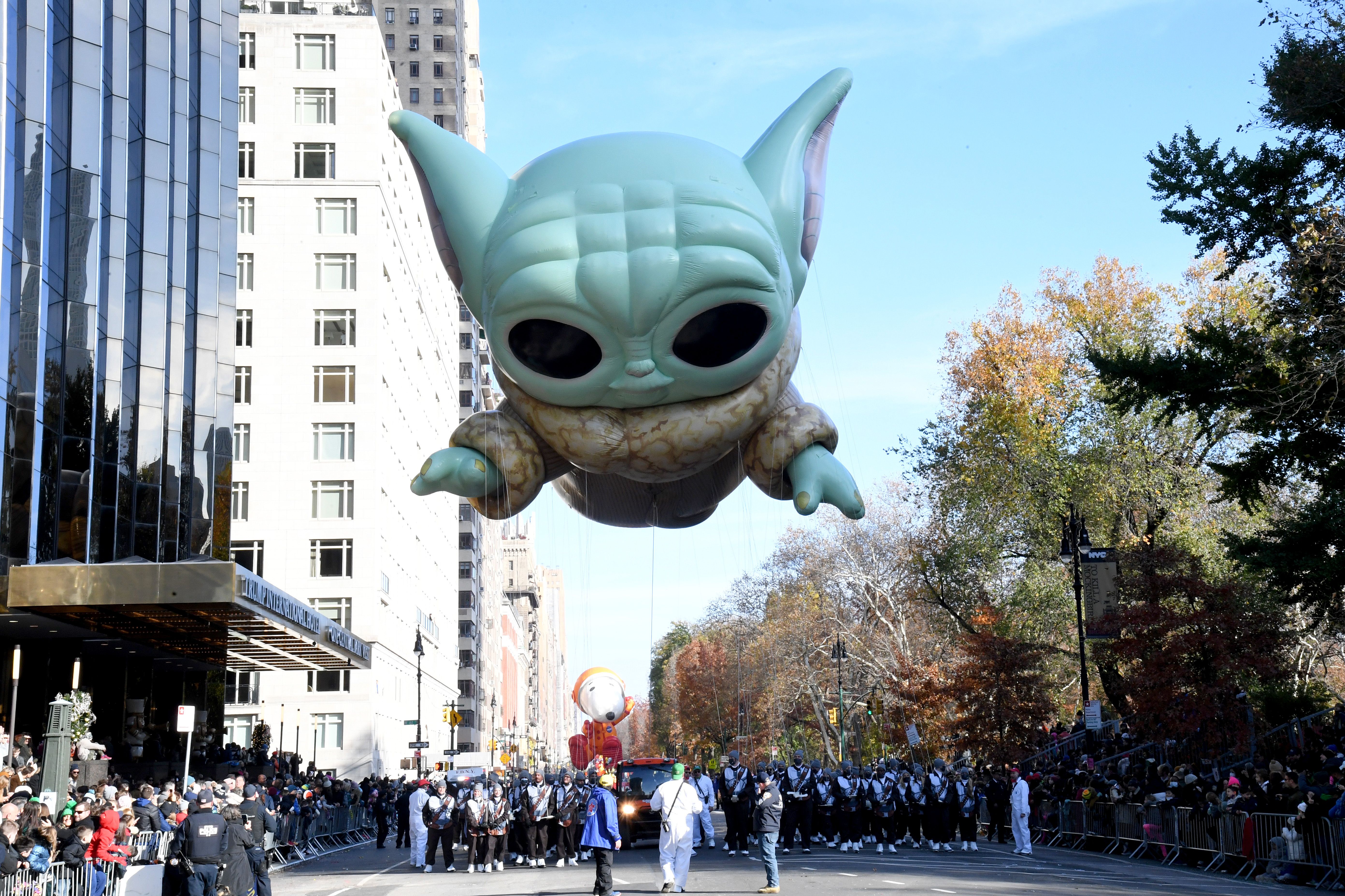 Star Wars' Grogu balloon during the 95th Macy's Thanksgiving Day Parade