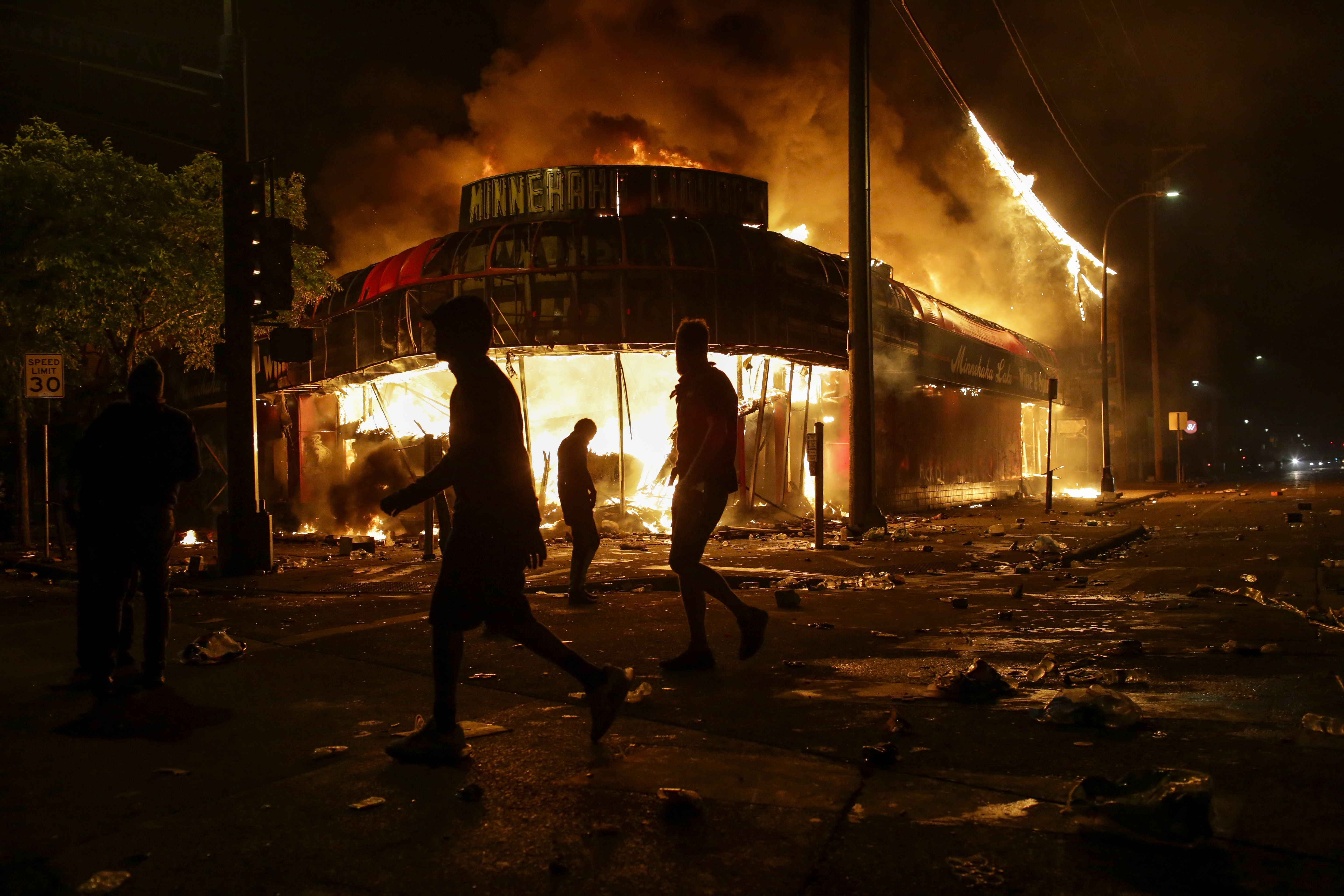 Minnehaha Lake Liquors burns in a fire last May
