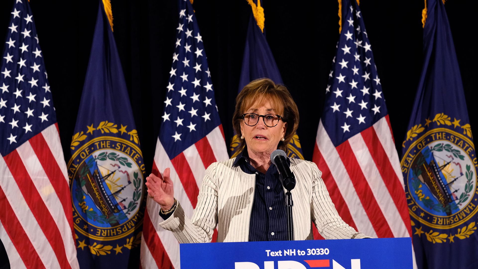 Valerie Biden Owens takes the podium at a primary election night watch party in place of her brother.