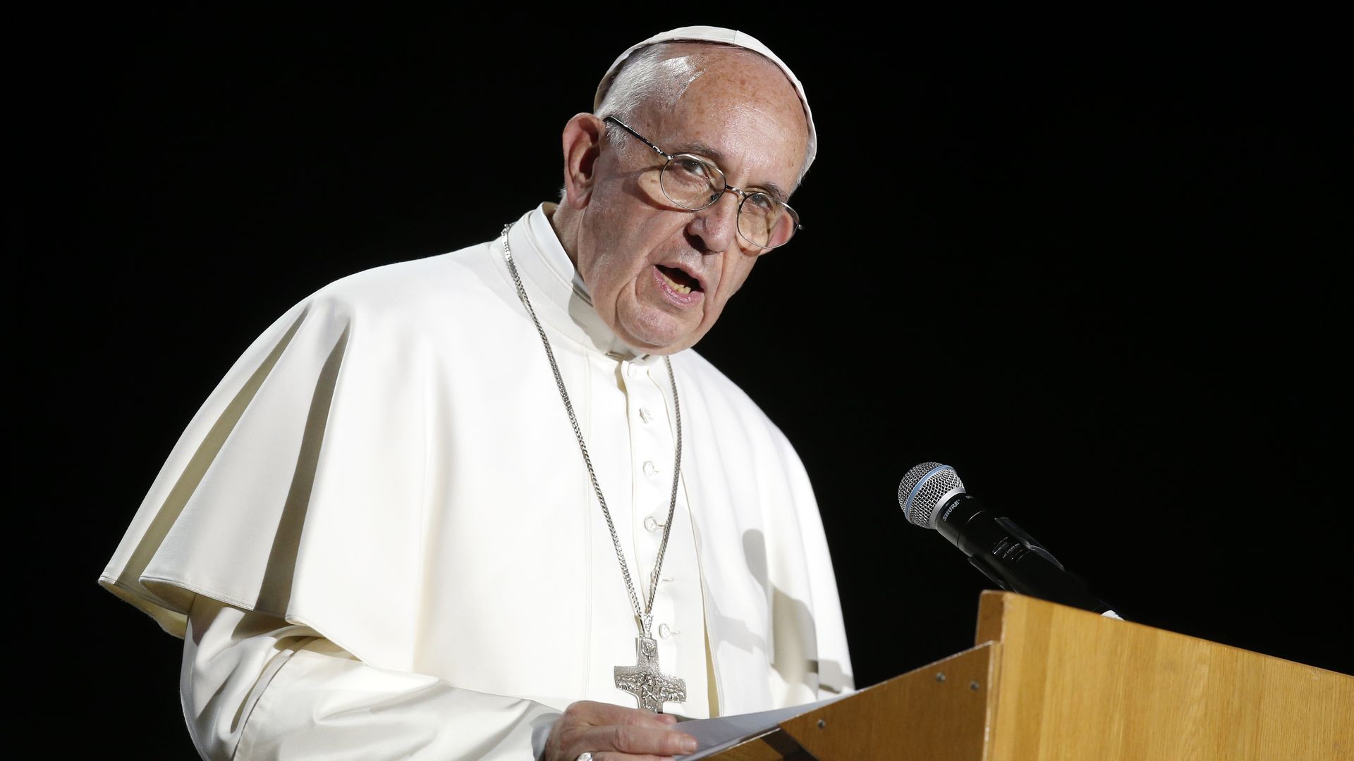 Pope Francis gives a speech at Malmo Arena. Photo: Michael Campanella/Getty Images