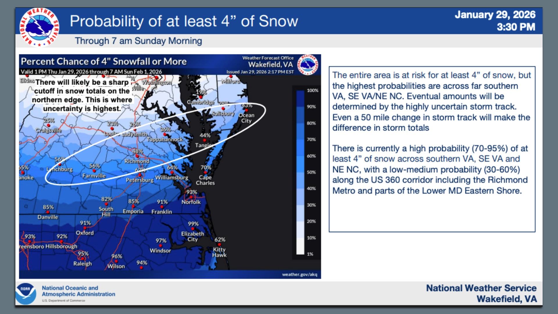 a graphic of more snow coming to Richmond 