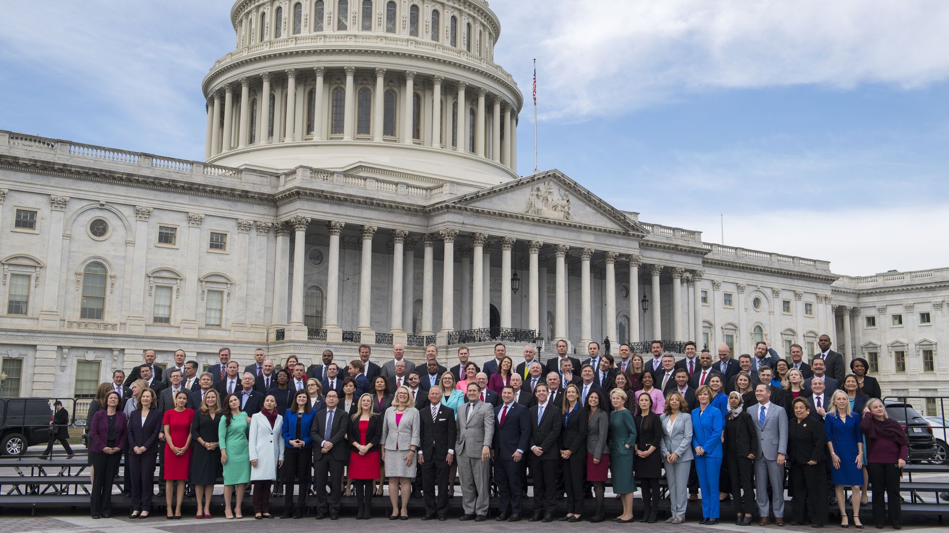 116th members-elect class photo before the capitol dome.