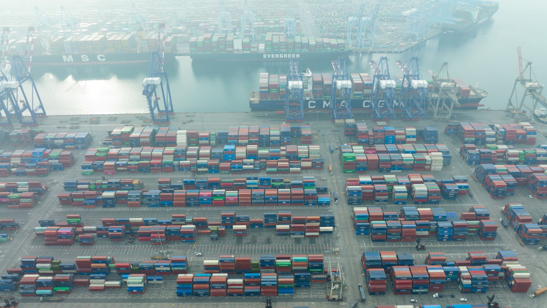 shipping containers above