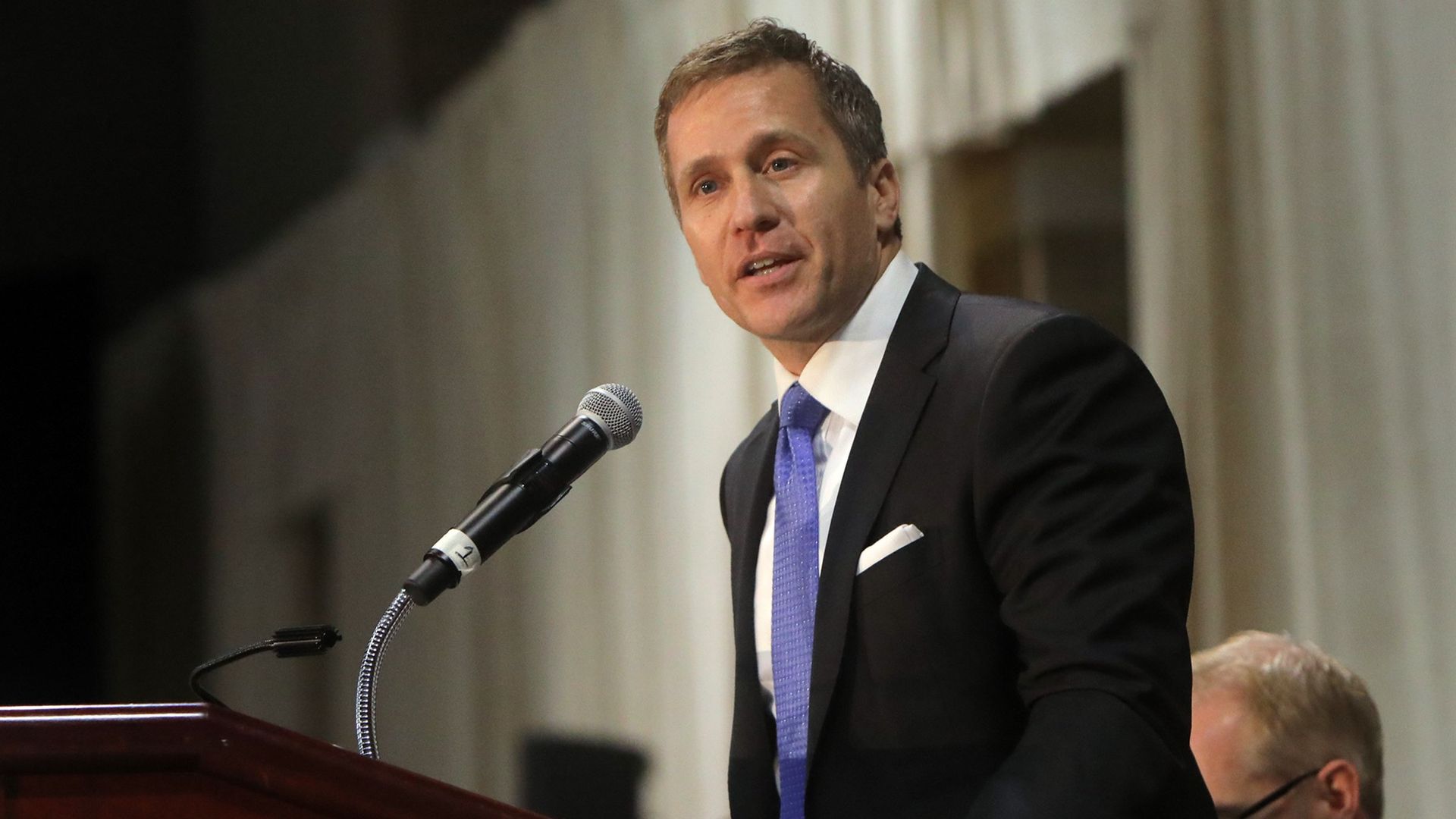 Eric Greitens delivers a speech.