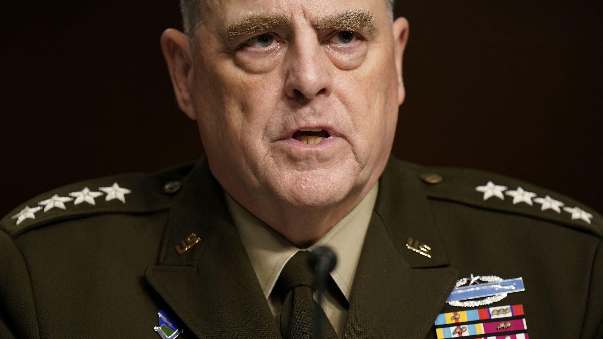 Joint Chiefs Chairman Gen. Mark Milley is seen testifying before Congress on Tuesday.