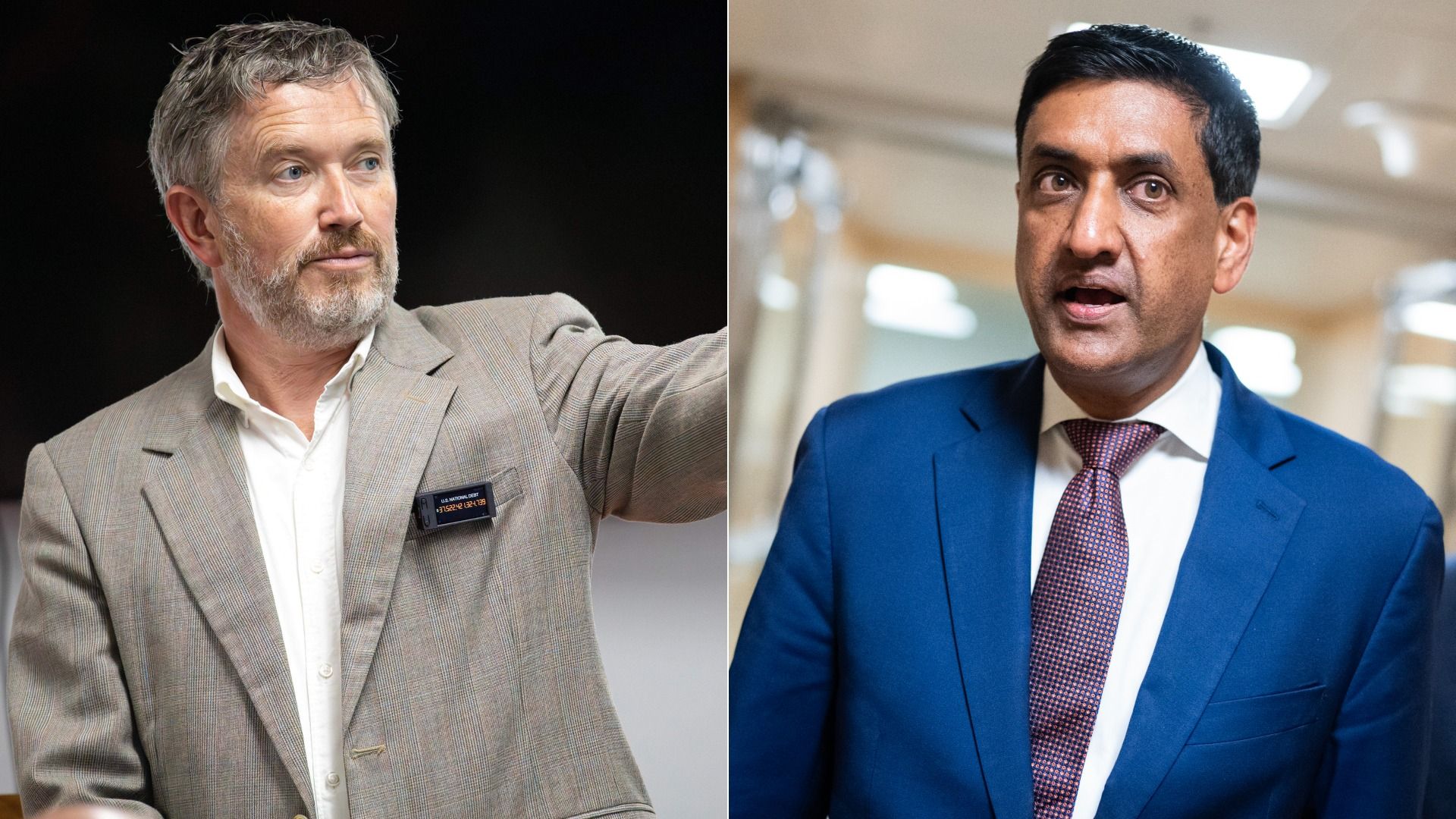 Collage of Massie and Khanna