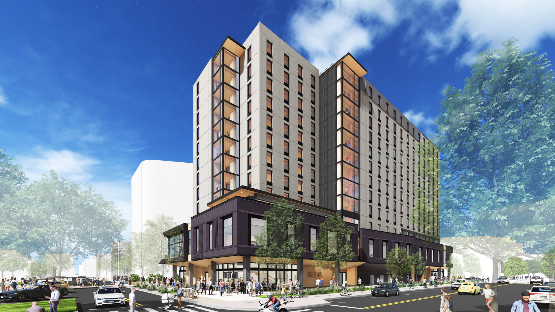 A rendering of the on-campus dorm at Metro State University. Image courtesy of Metro State