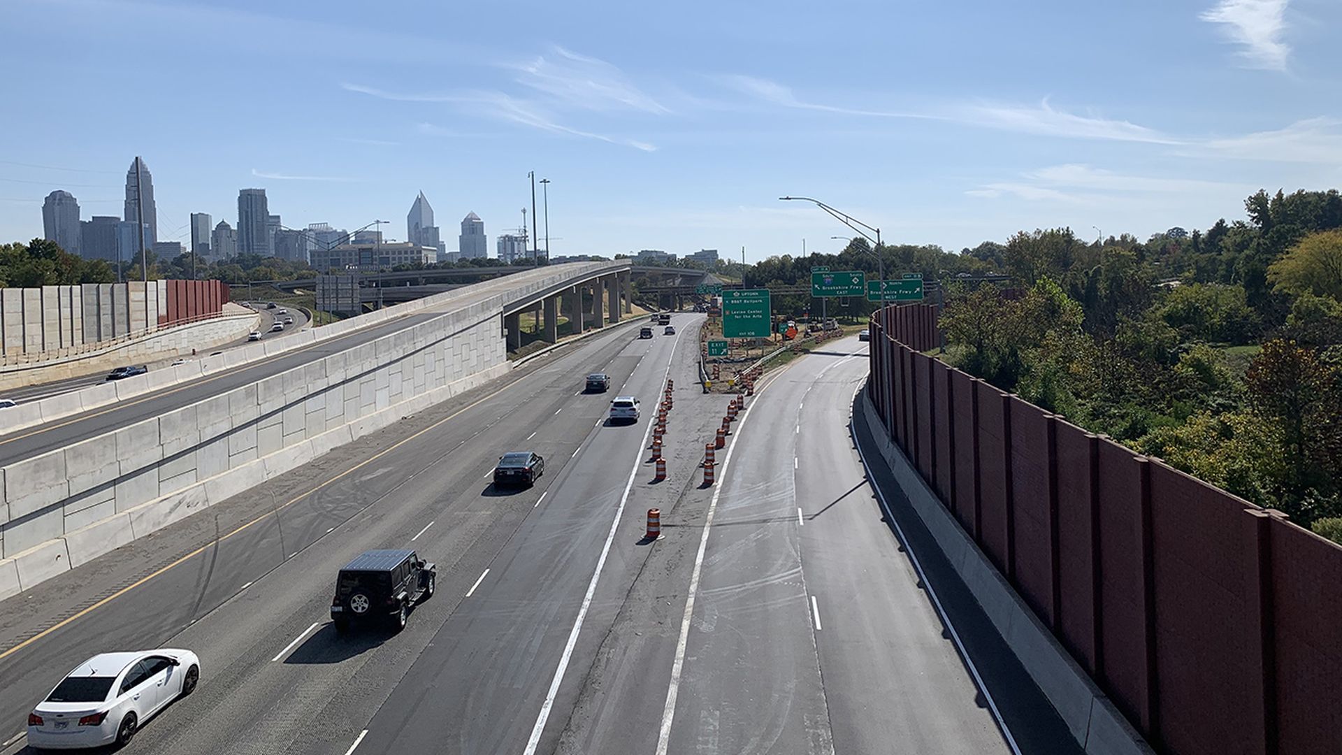 View of Uptown from the Brookshire Freeway bridge in McCrorey Heights