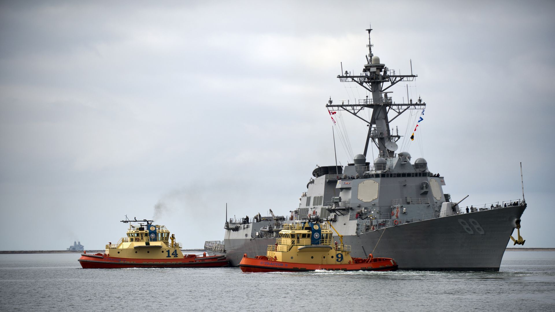  The Arleigh Burke-class guided-missile destroyer USS Preble departs Naval Base San Diego for a scheduled underway, San Diego, California, in 2016.