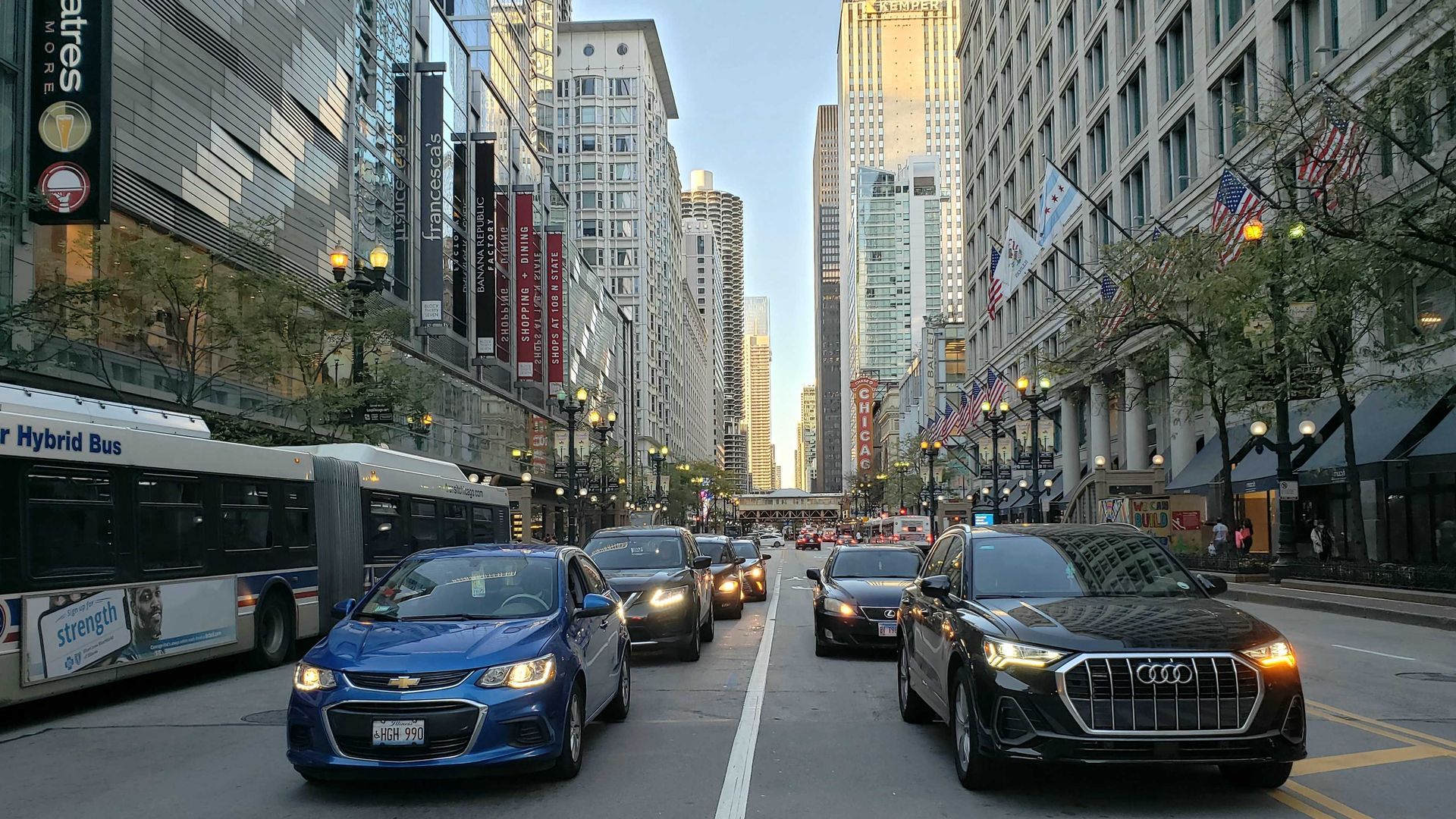 Cars on State Street.