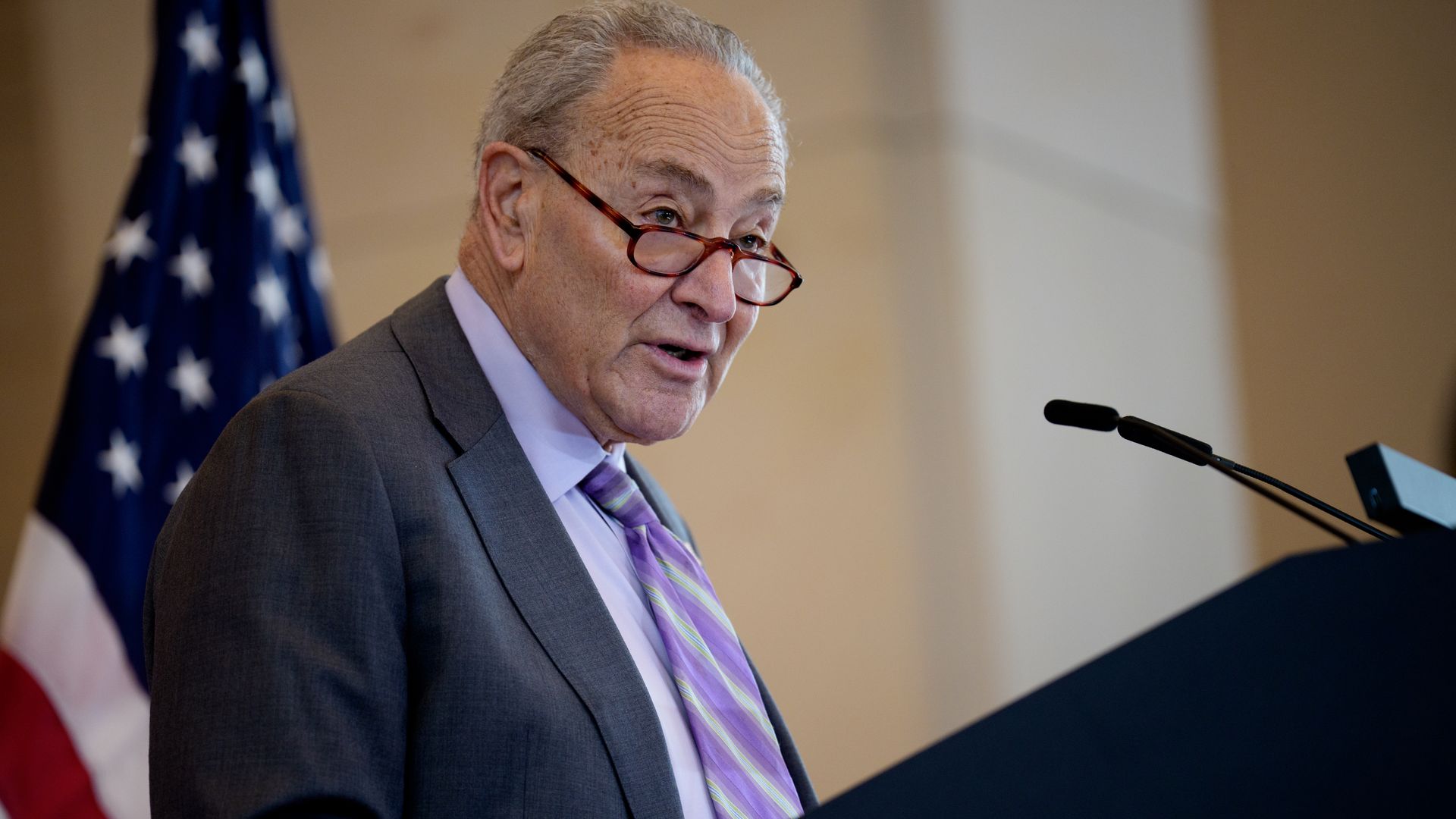 Senate Minority Leader Chuck Schumer (D-NY) speaks during a Congressional Gold Medal ceremony on Capitol Hill on June 26, 2025 in Washington, DC.