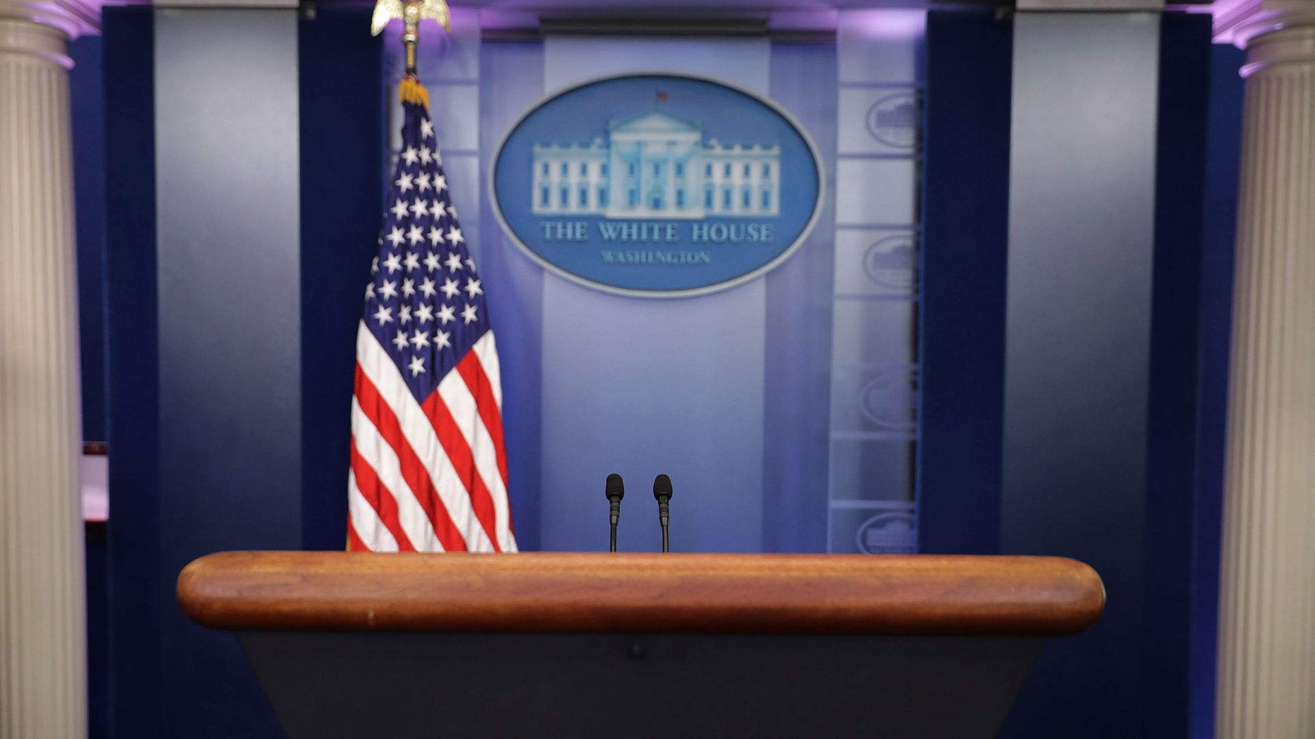 White House press briefing room podium