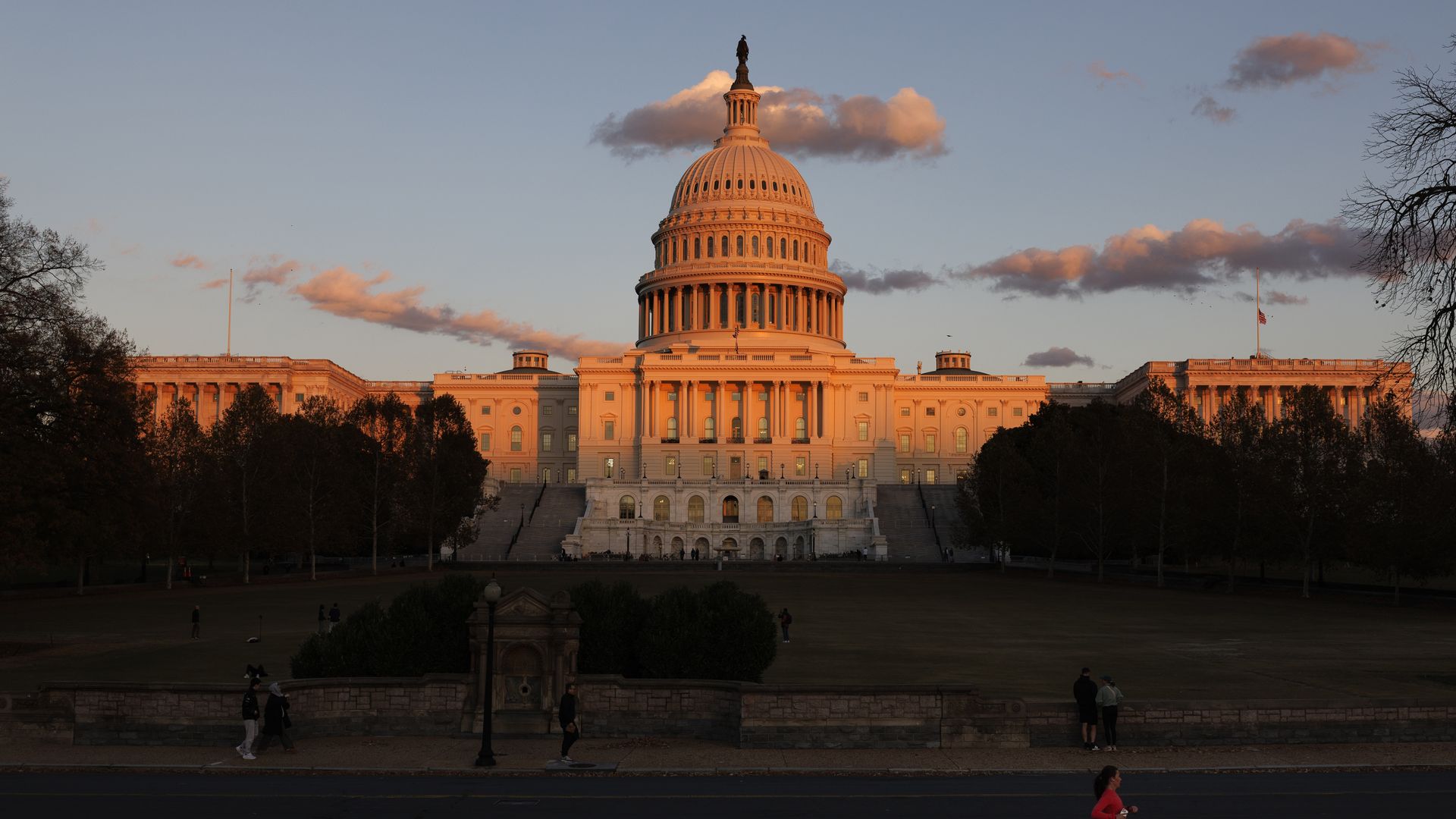 The U.S. Capitol, pictured during sunset on November 12, 2025 on Capitol Hill in Washington, DC. The House of Representatives is expected to vote on Senate-passed legislation that funds the government through the end of January, reopening the government and ending the 43-day shutdown, the longest in