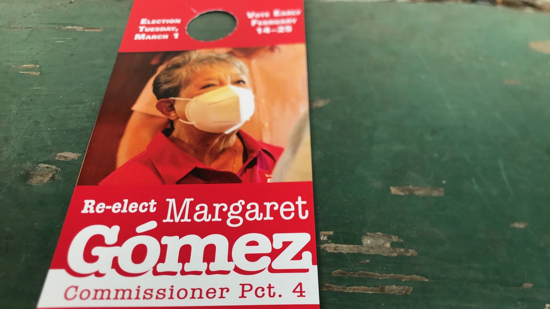 An image of a door mailer from Margaret Gomez.