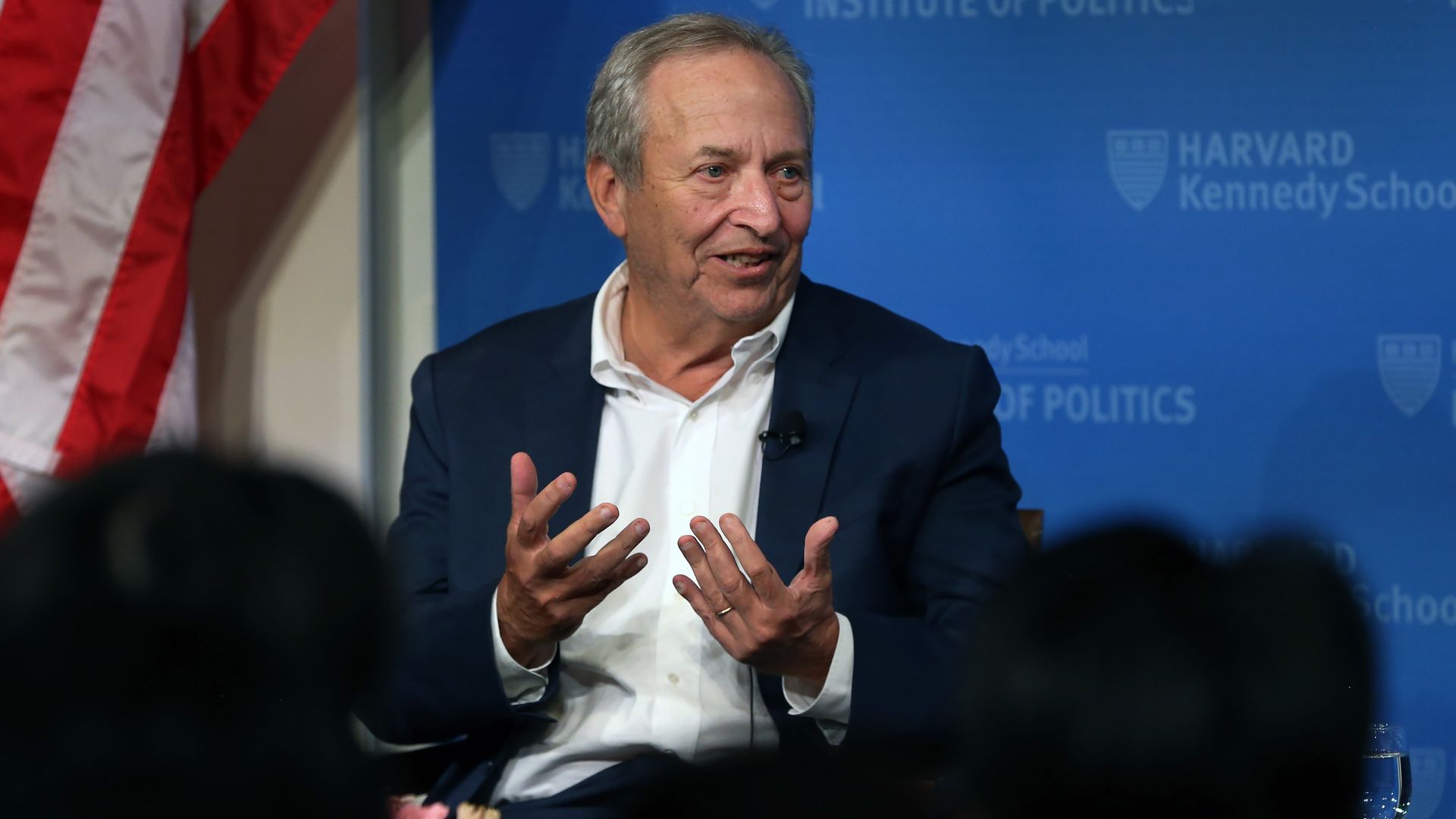 Larry Summers speaks at Harvard in September.
