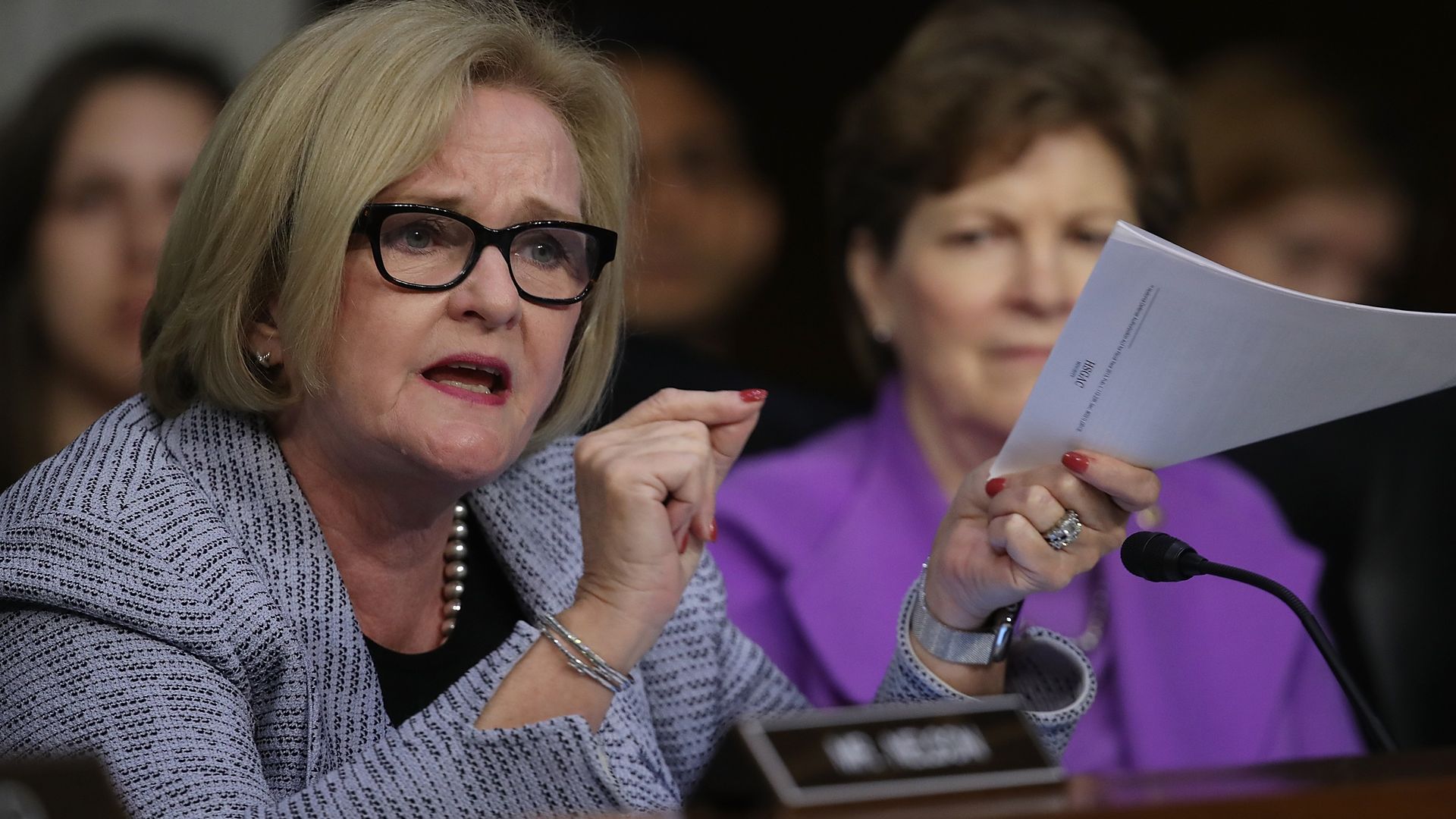 Sen. Claire McCaskill at a hearing