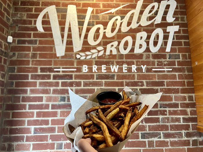 wooden robot handcut fries