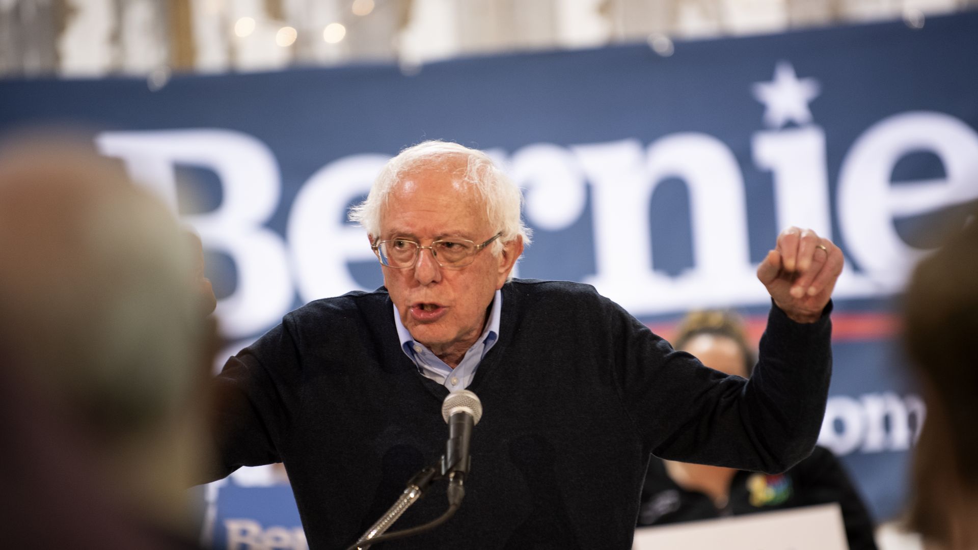 Bernie Sanders speaks at a rally