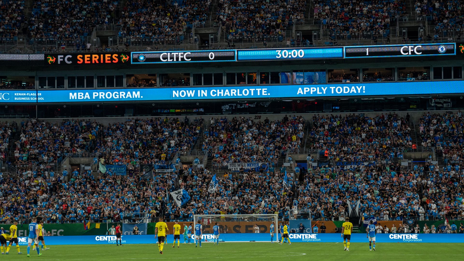 Charlotte FC vs. Chelsea at Bank of America Stadium in 2022. 