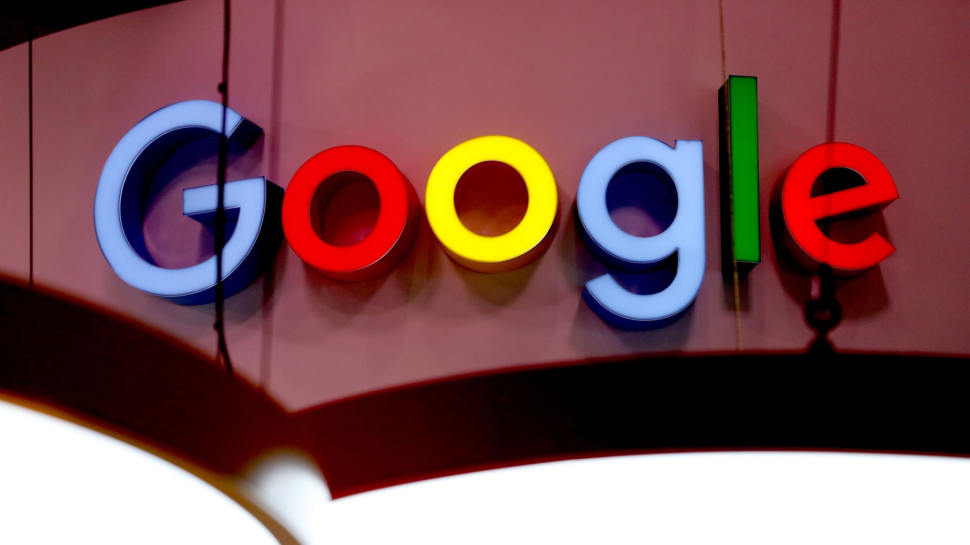 A photo of Google's logo.