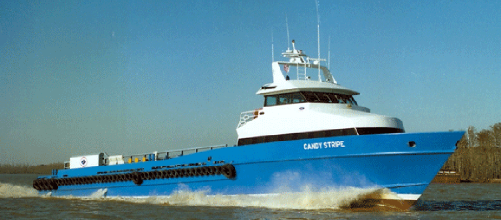 The "Candy Stripe" vessel is under consideration for the Tampa Bay Ferry. 