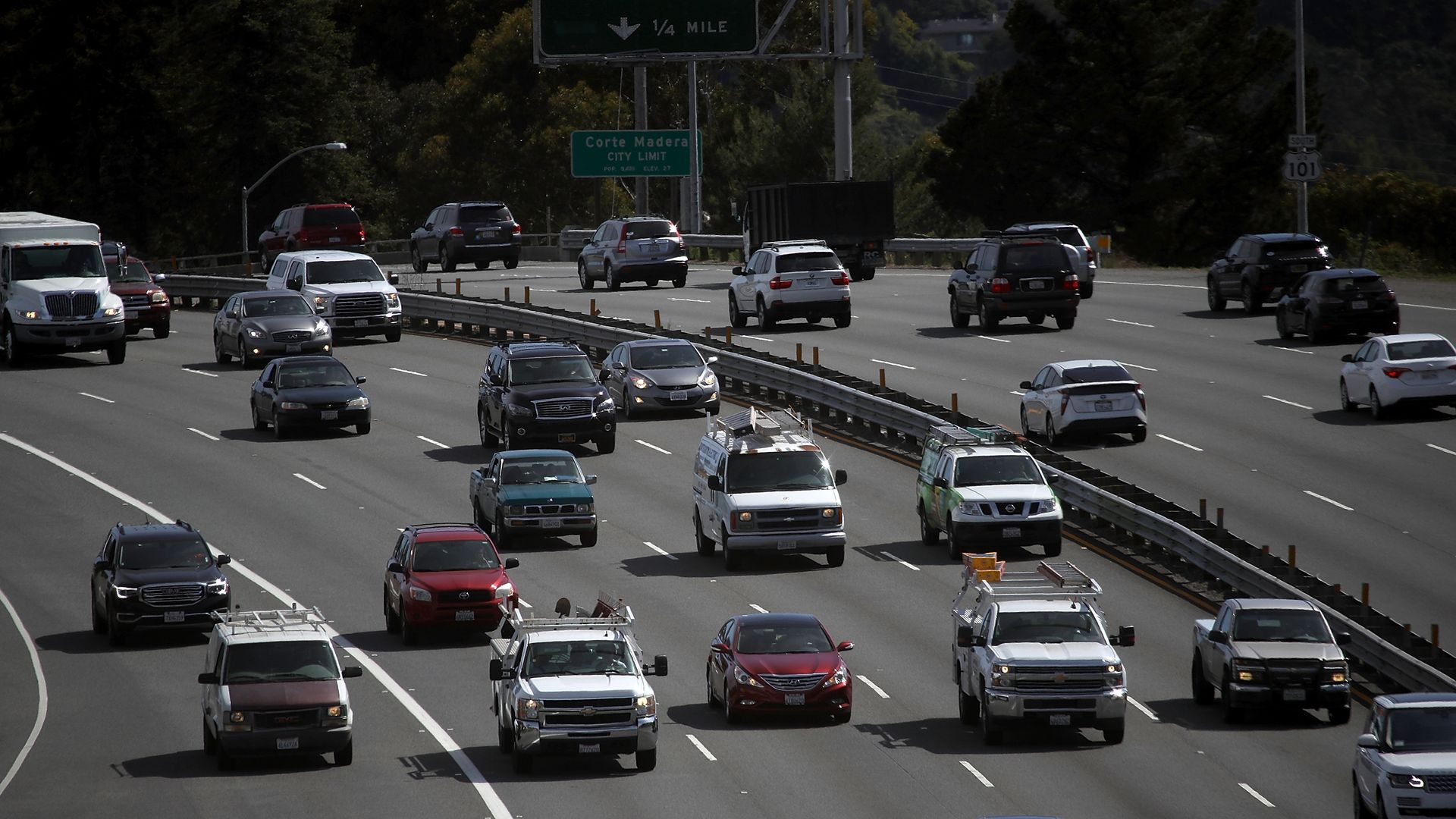 Cars driving on a highway