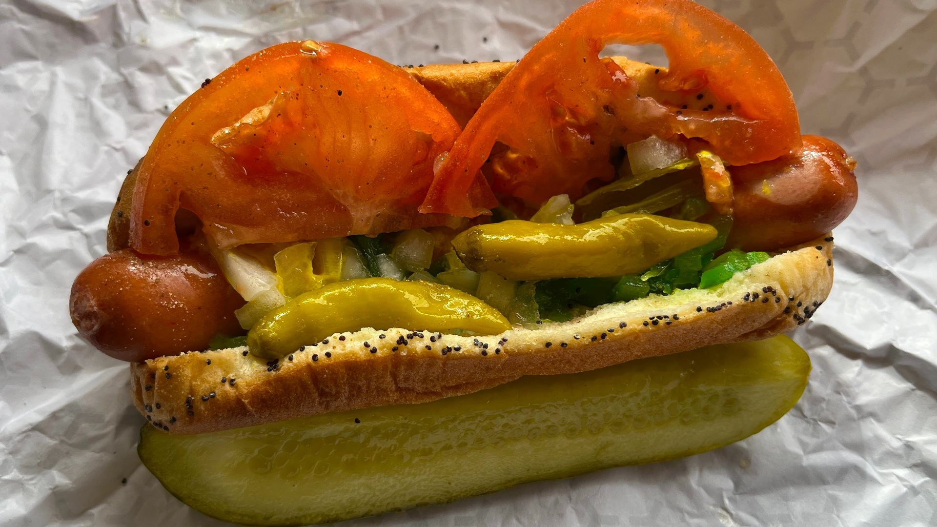 Chicago style hot dogs