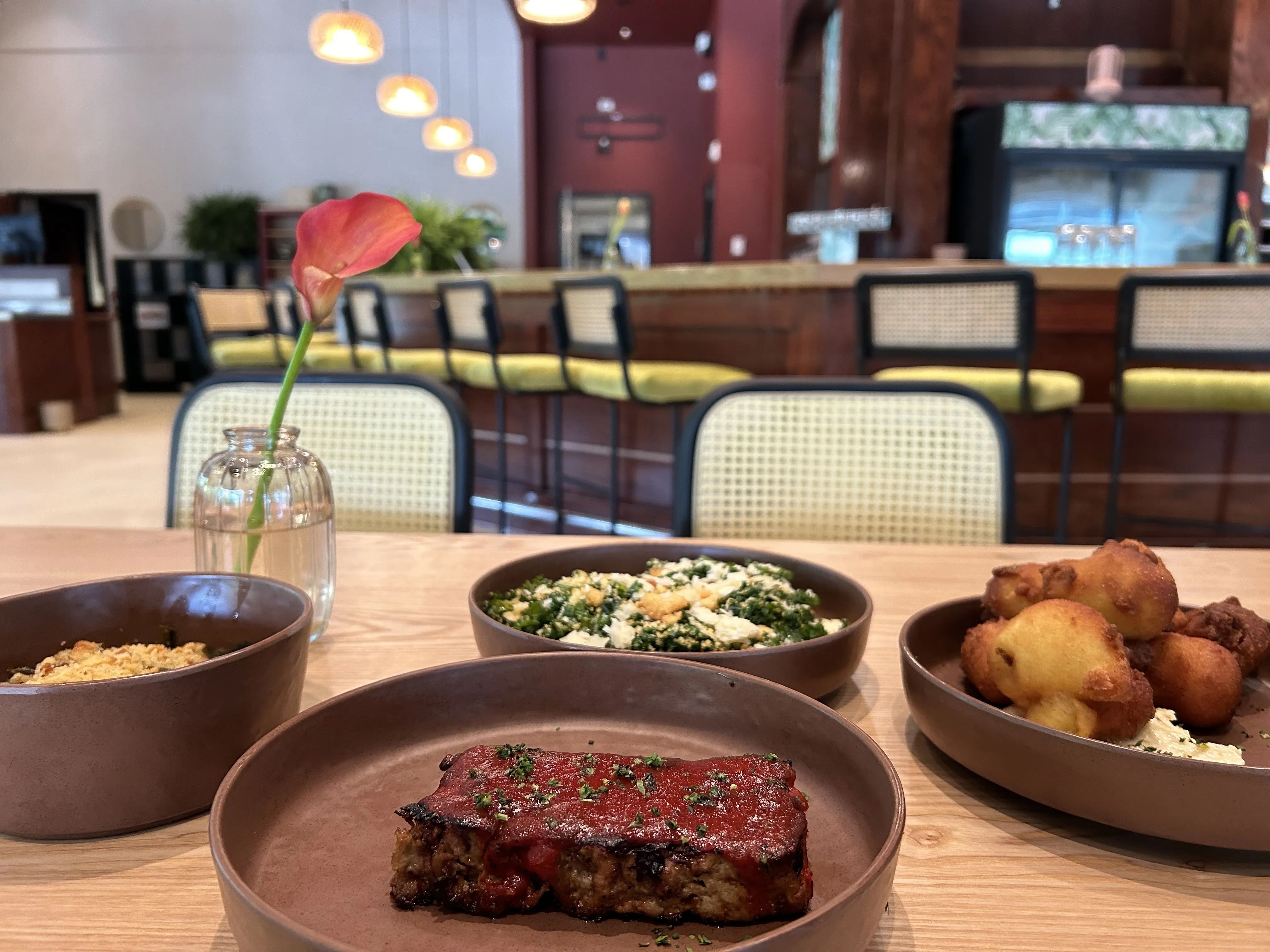 several dishes on a table