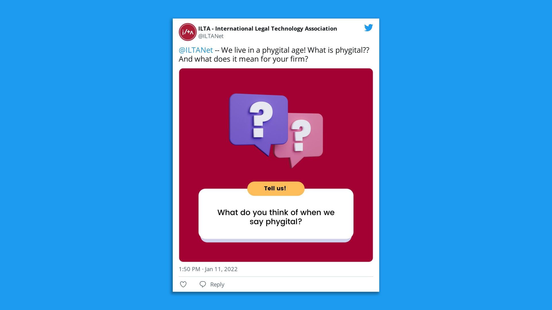 A tweet that describes the word "phygital"