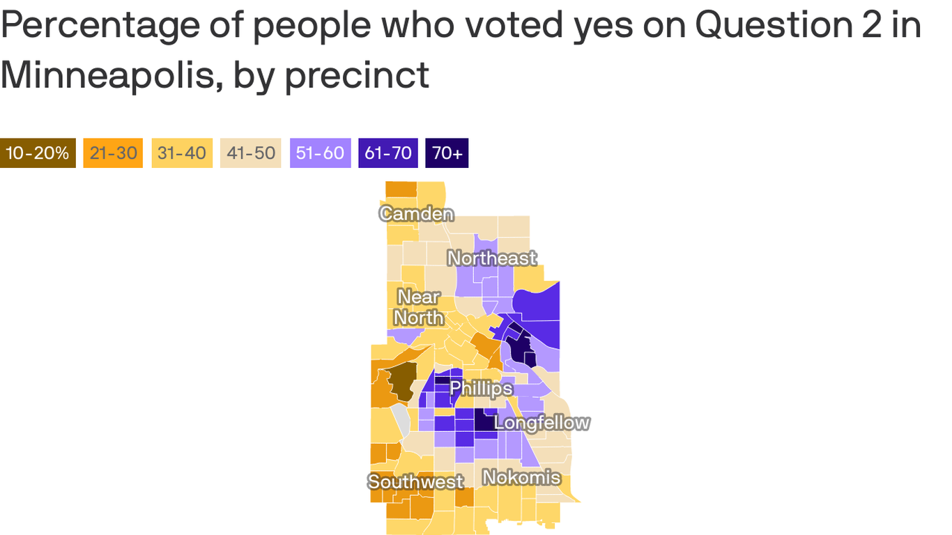 Mapped: Minneapolis Police Charter Amendment Vote - Axios Twin Cities