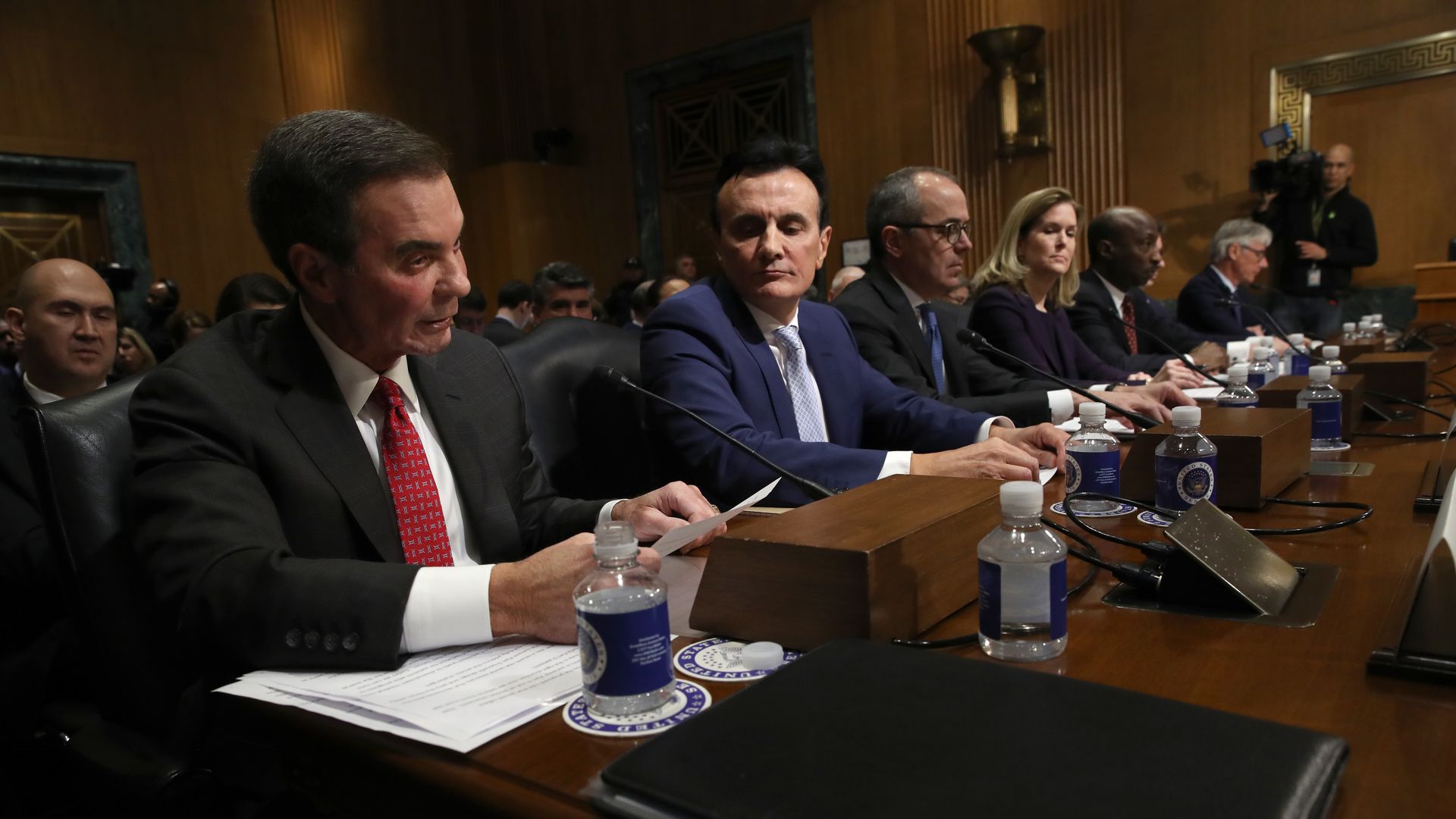 AbbVie CEO Richard Gonzales is in the foreground as industry CEOs testify on Capitol Hill
