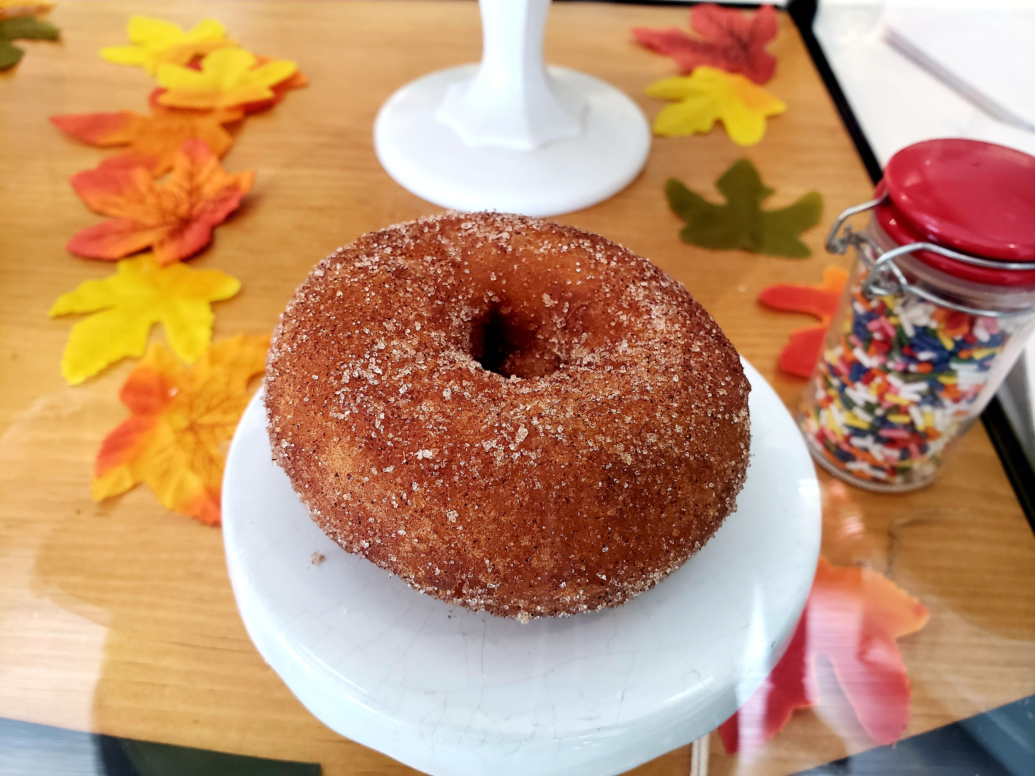 Photo of a donut on a plate 