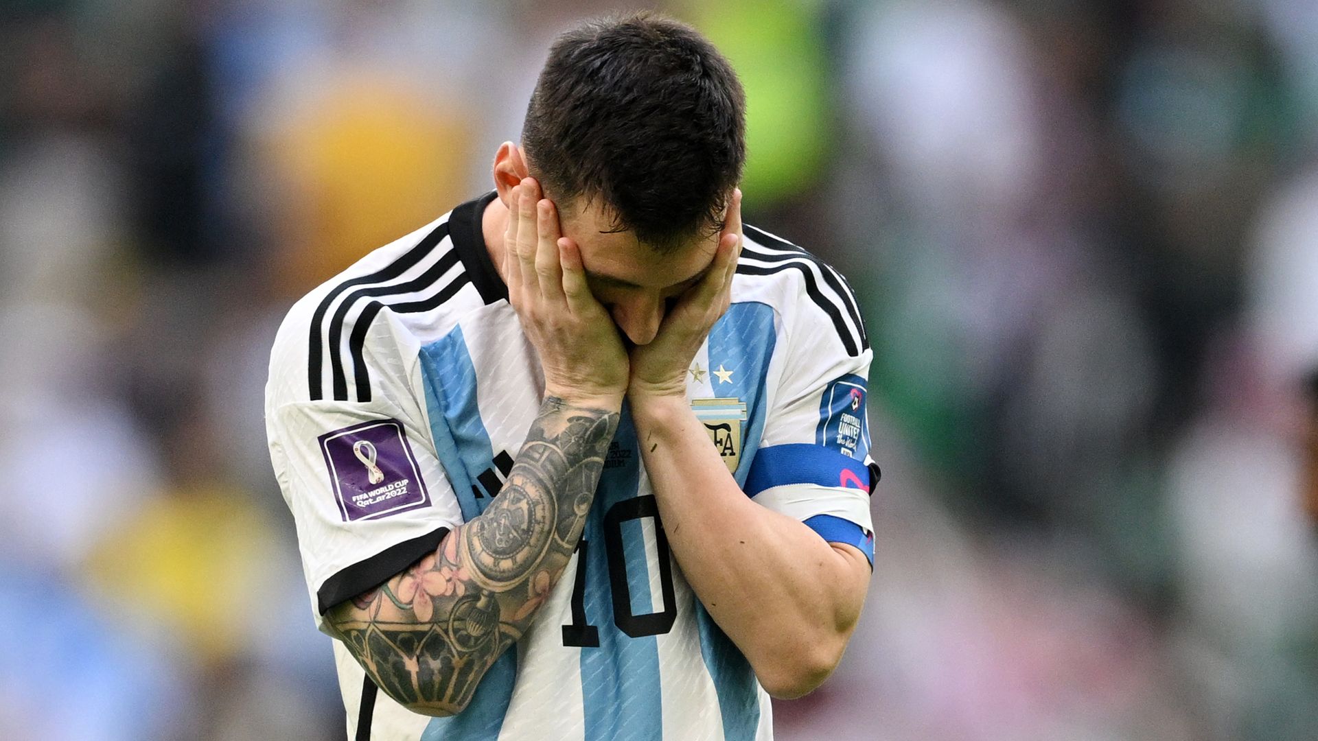Lionel Messi during Argentina's 2-1 loss to Saudi Arabia on Tuesday.