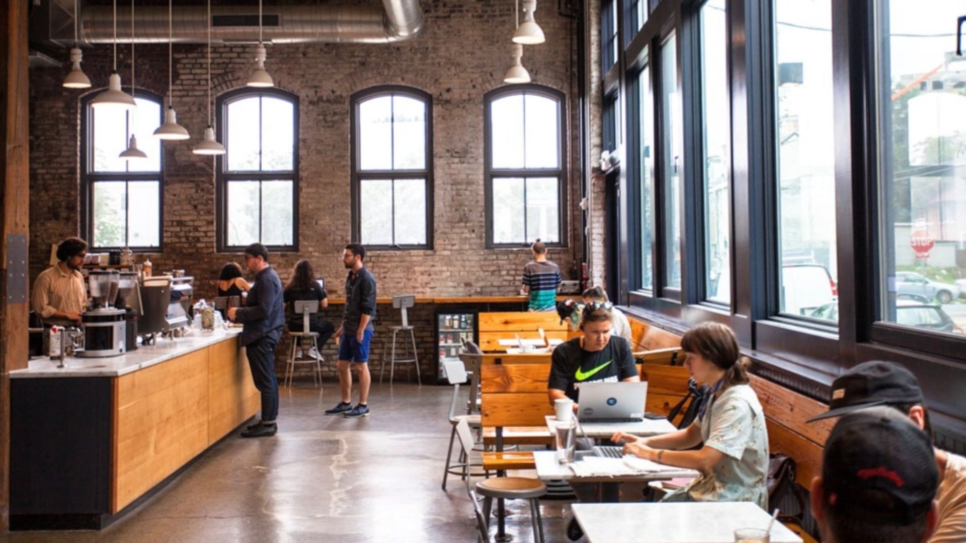 Customers order coffee at ReAnimator in Philadelphia