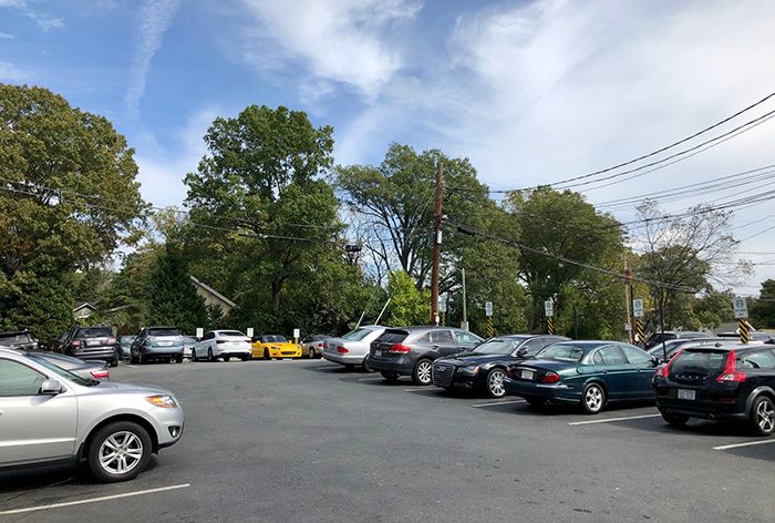 Parking lot behind the Starbucks on East Boulevard in Dilworth