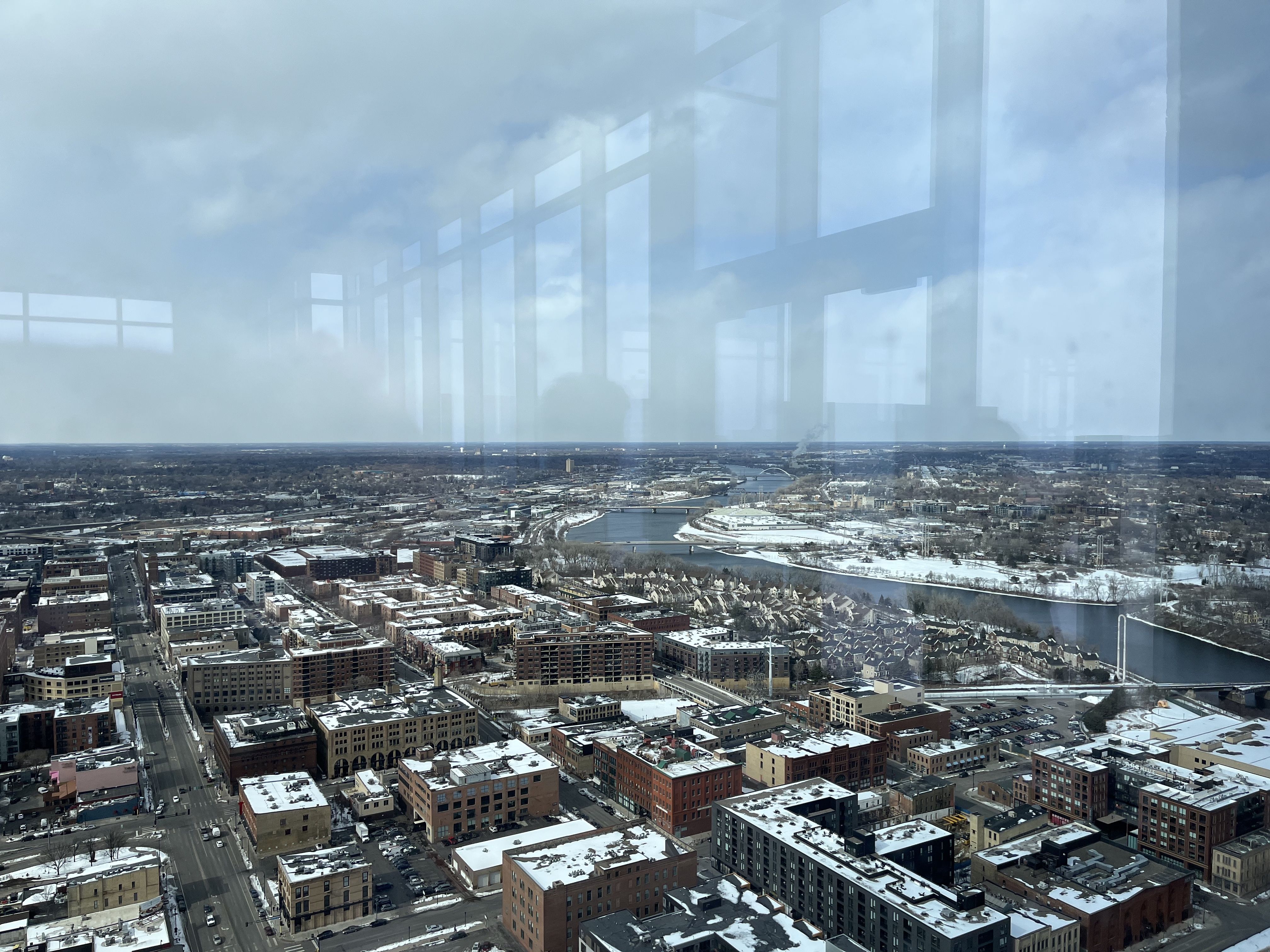 A view of Minneapolis from the penthouse condo on the top floor of the new RBC Gateway Tower.